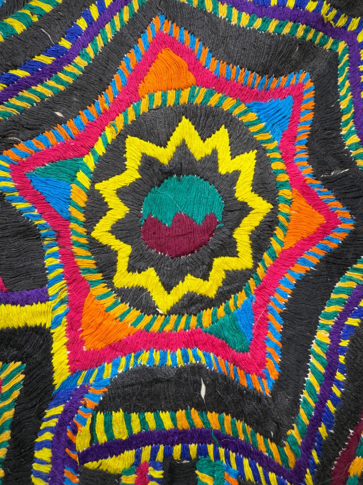Vintage Beautiful Hand Embroidered Gautemalan San Mateo Huipil 75×72 Cm