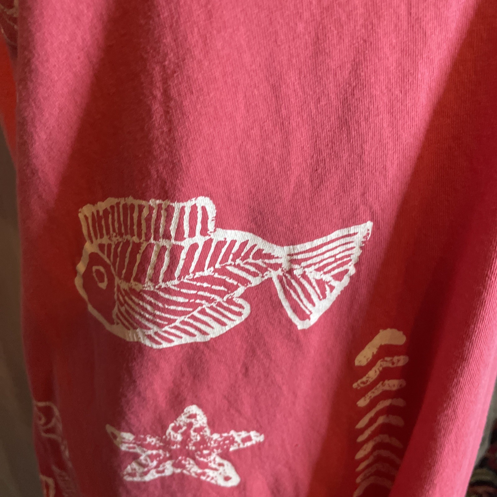 Vintage Womens Size Large 90s Stretchy Up Fish Sea Red Dress Sassy Brand
