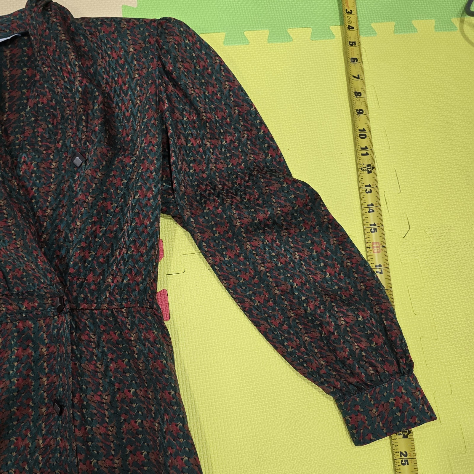 Vintage 80s Silk Dress Kang S.H. Ladies Wear Korean Designer Abstract Print…