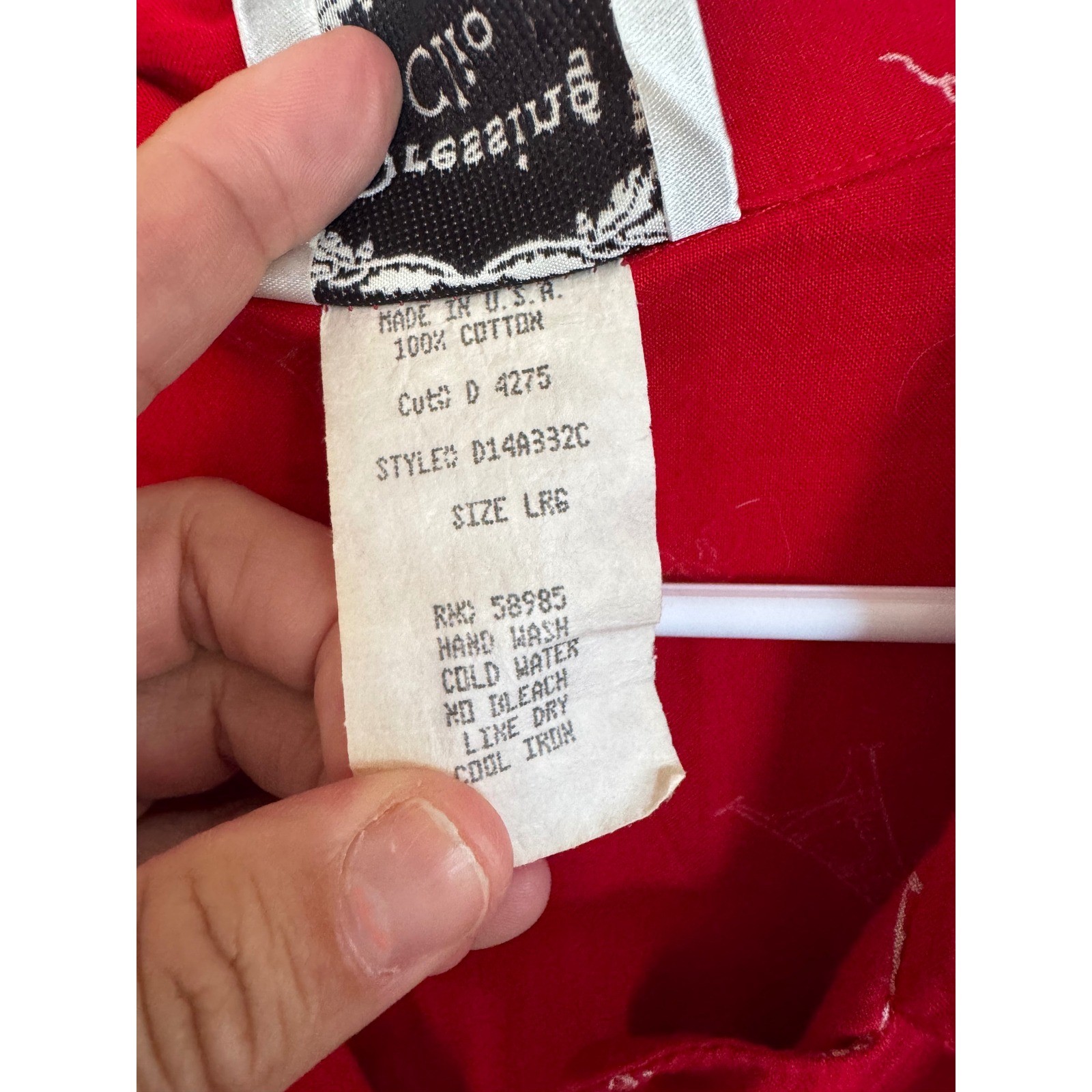 Vintage Dressing Clio red Eiffel Tower Parisian print red shirt dress size large