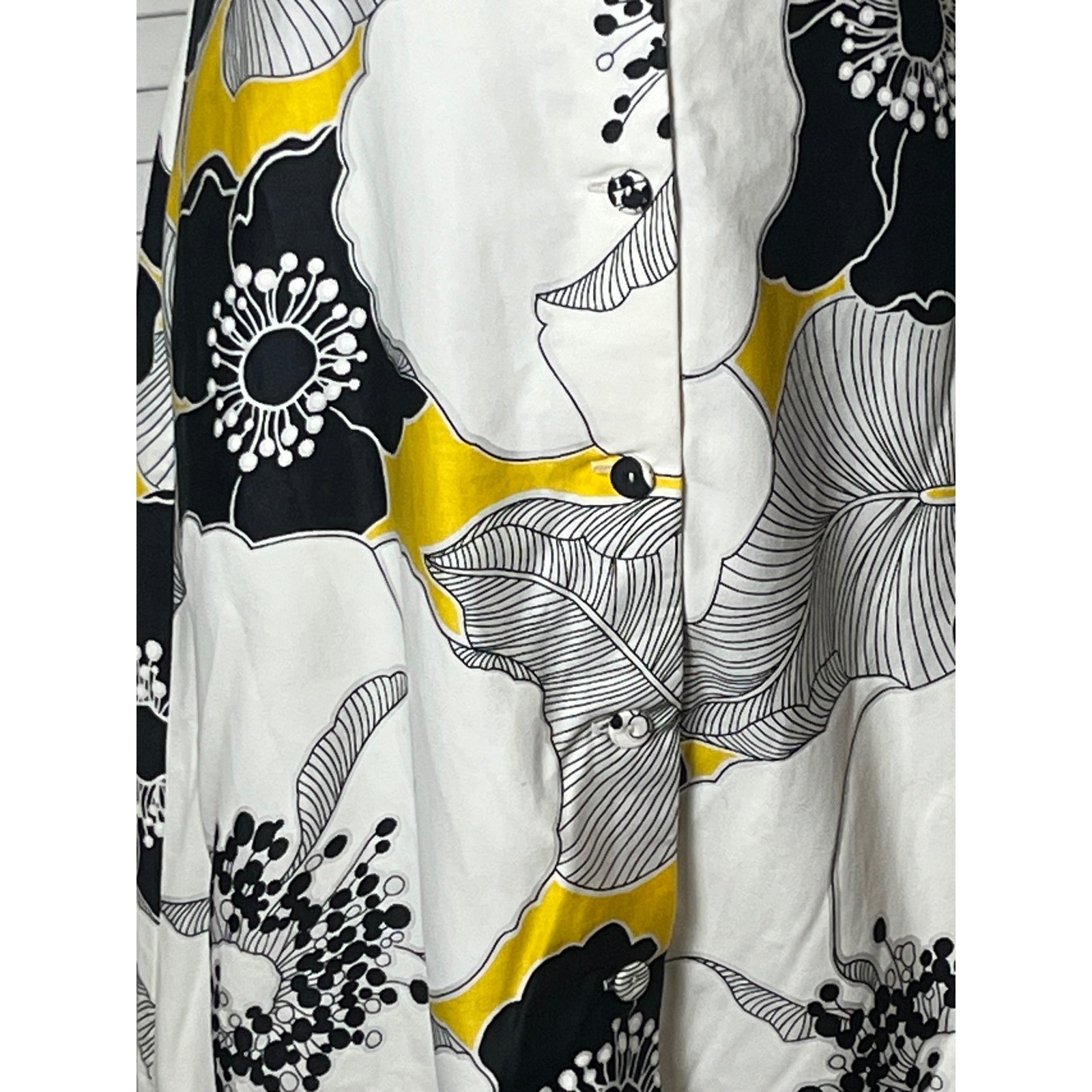 Vintage Sun Fashions Hawaii Floral Dress 12 Halter Button up Blk, yellow white