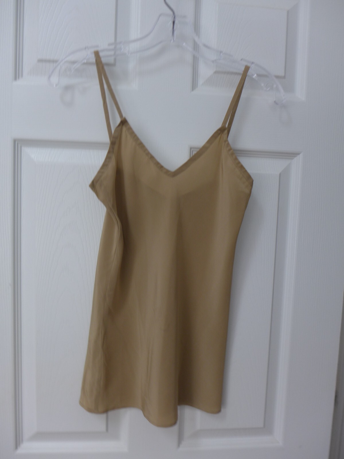 Vintage 70’s Sabeth Row New York Fen Wright & Manson Beige Tan Silk Cami Tops XS