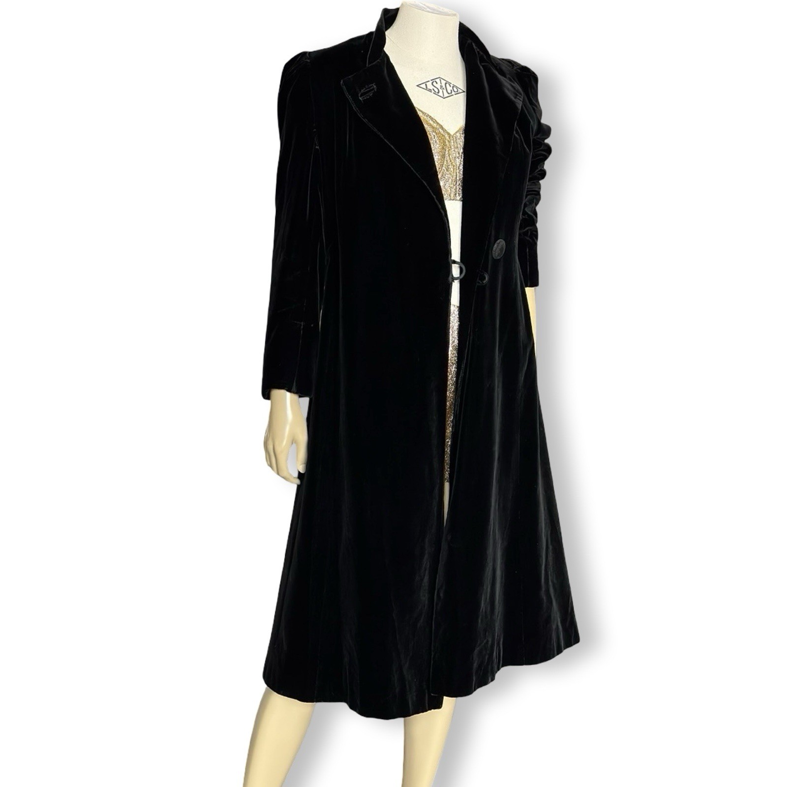 Edwardian Black Silk Velvet Coat Velours du Nord Sony Pictures Opera Jacket