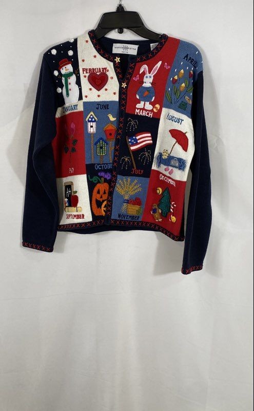 Marisa Christina Women’s Vintage 90s Holiday Months Cardigan Sweater Sz PS