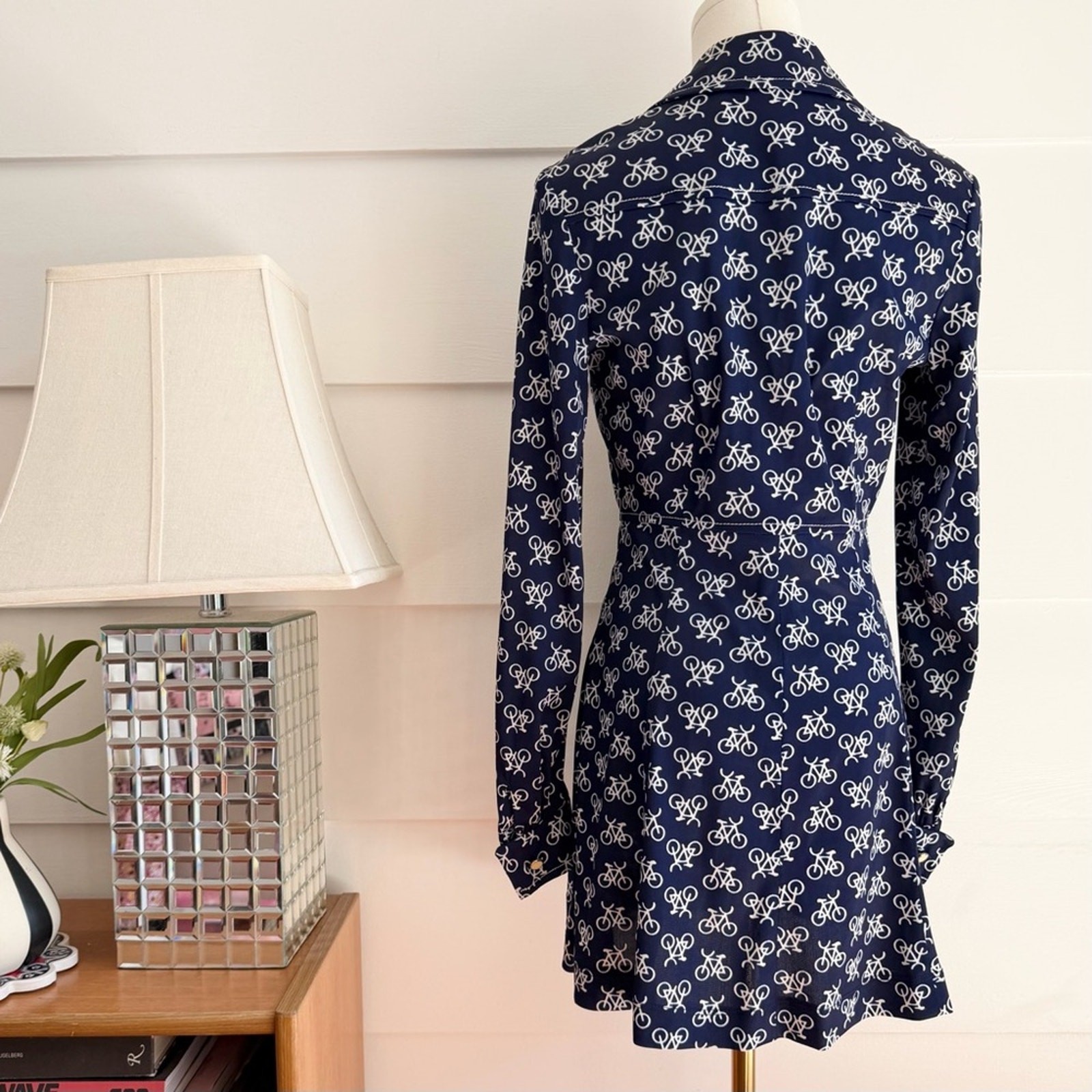 Vintage Bicycle Print Mini Dress by Apropos XS