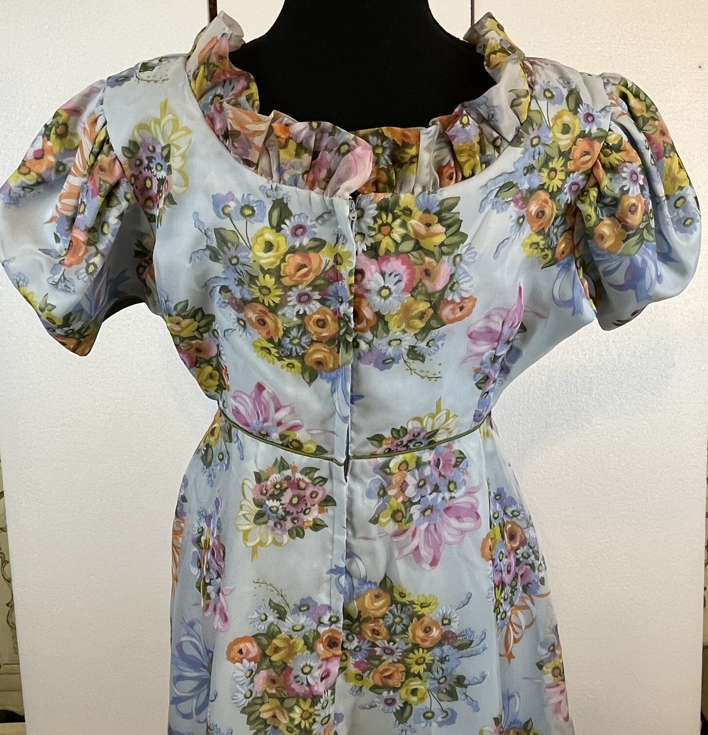 ABC ANGELAIR BY MONIKA Floral Vtg Dress Small Medium Pre 1963 See Measurements
