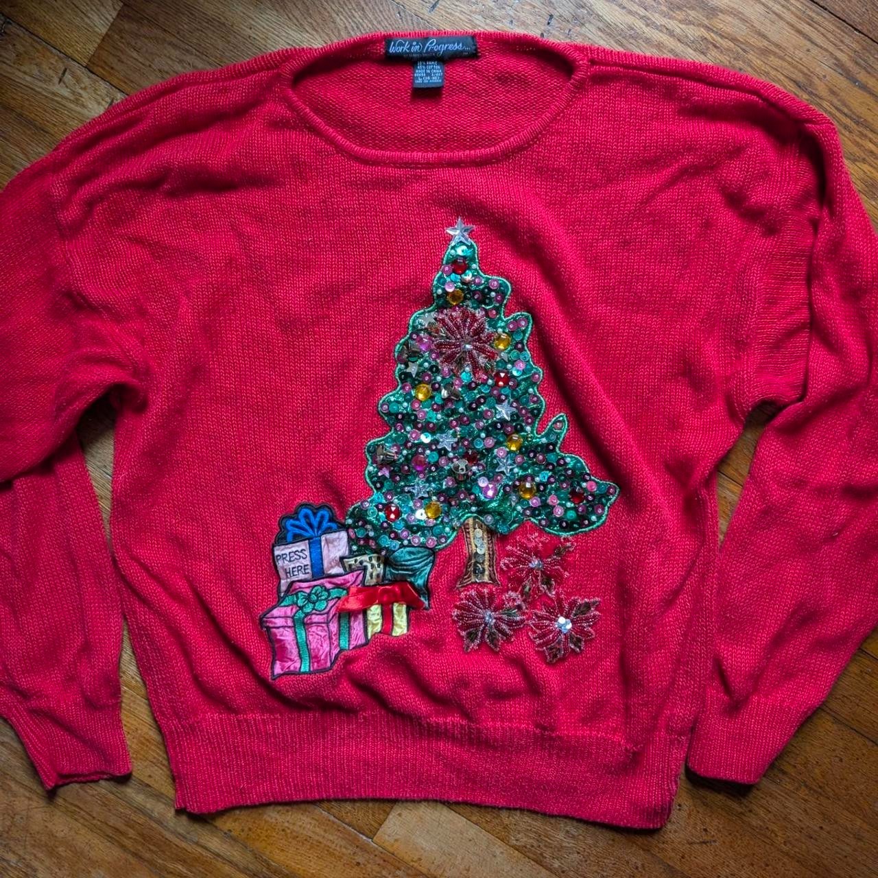 Vintage 80s Christmas sweater size L (14-16) ugly sweater