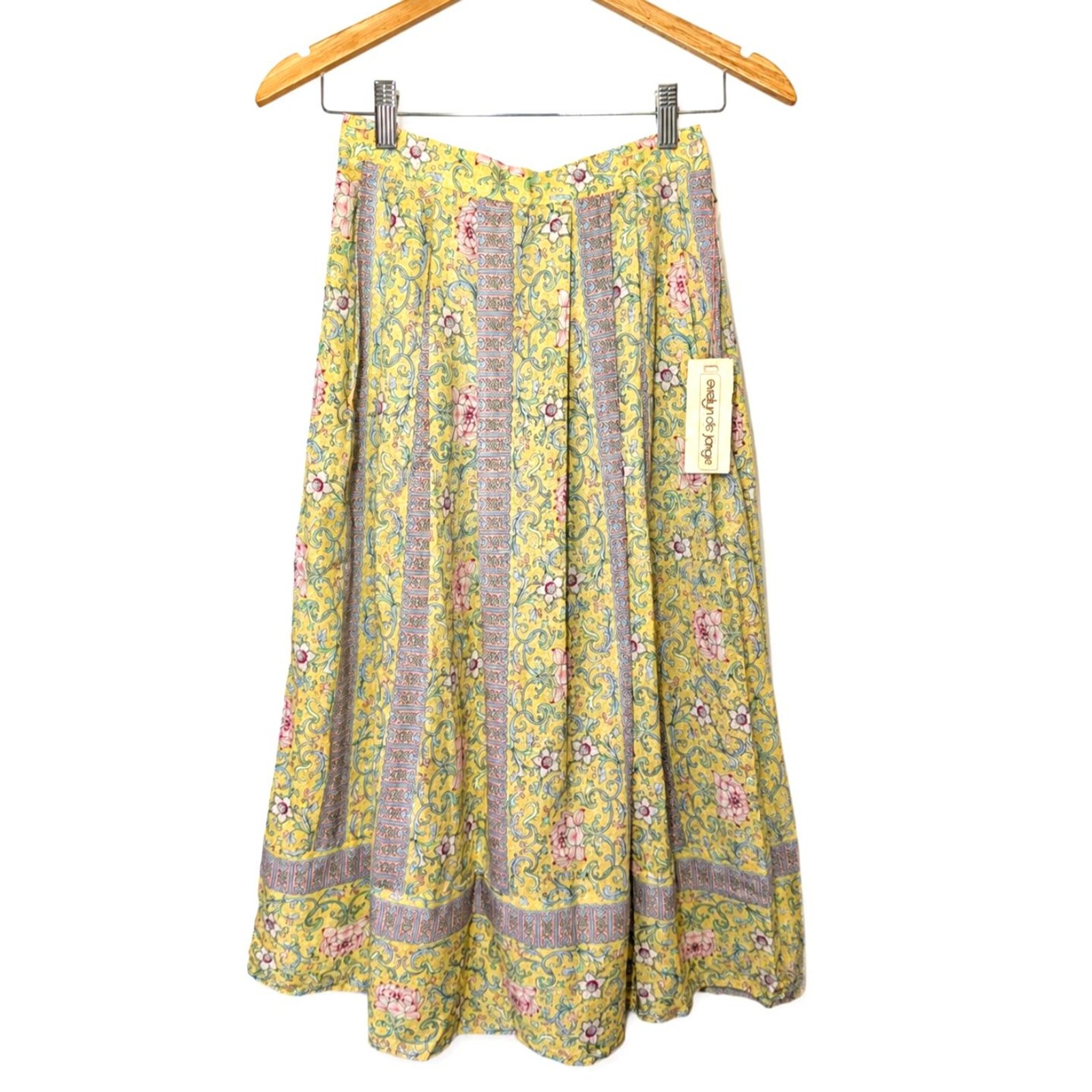 Vintage NWT Evelyn de Jonge Cotton Floral Midi Skirt 8 Cottagecore Prairie Boho