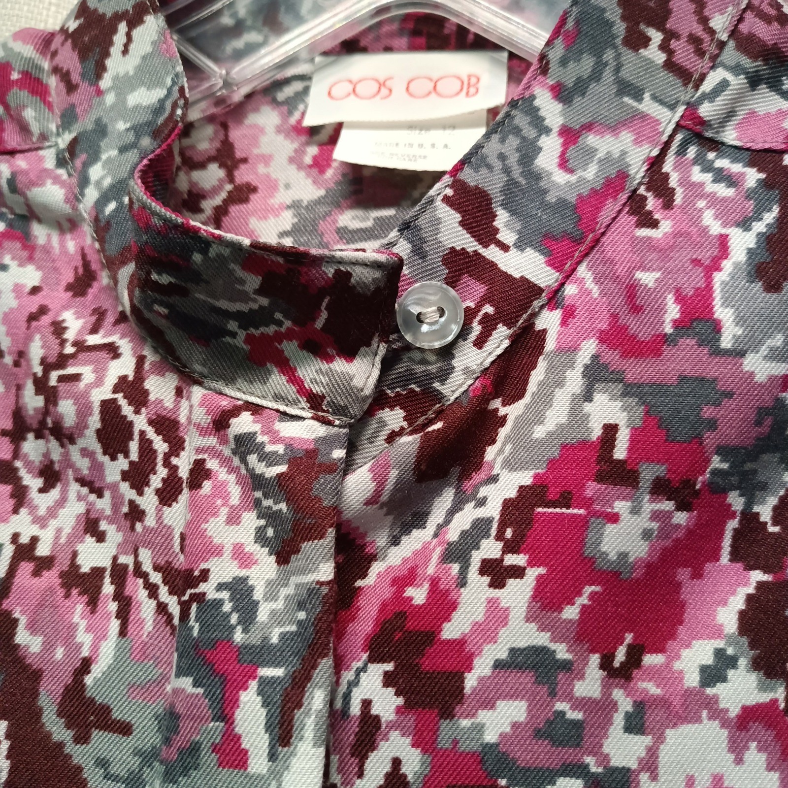 Vtg Cos Cob Pink Floral Skirt Set 2 Piece Blouse Midi Skirt 12/14 USA NWT 80s