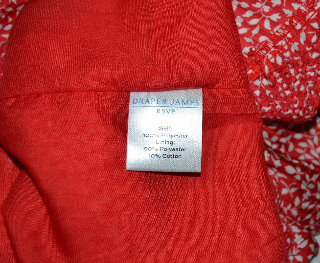 DRAPER JAMES Button Front Shirt Dress RED/CREAM Size S Vintage Fully Lined NWT