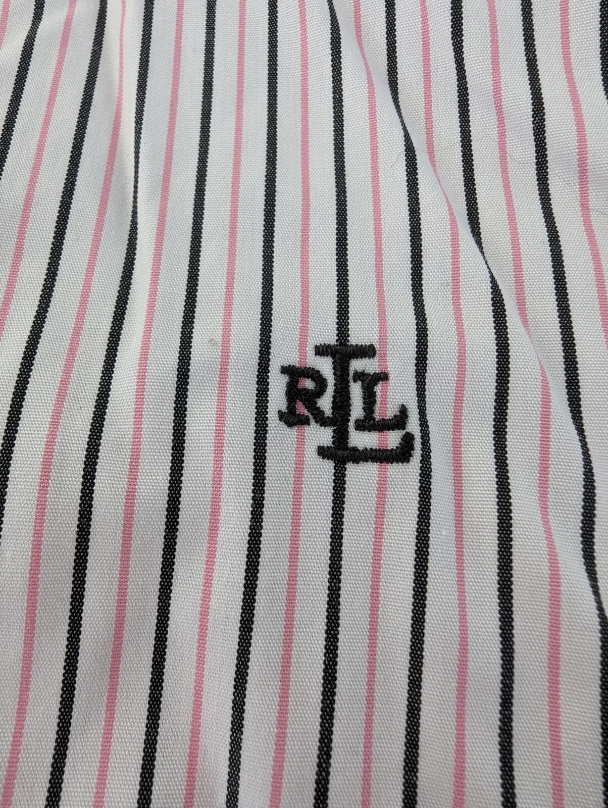 Lot 3 VTG Womens 8/LG Collared Button Blouses Yves St Clair Ralph Lauren Stripes