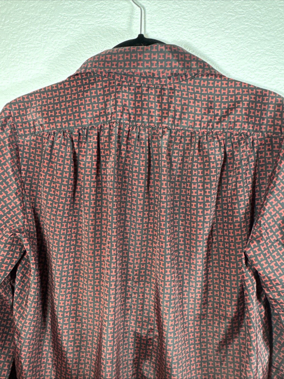 Vintage 80s Halston III Navy Poly Flowy Business Secretary Blouse Top 6 M