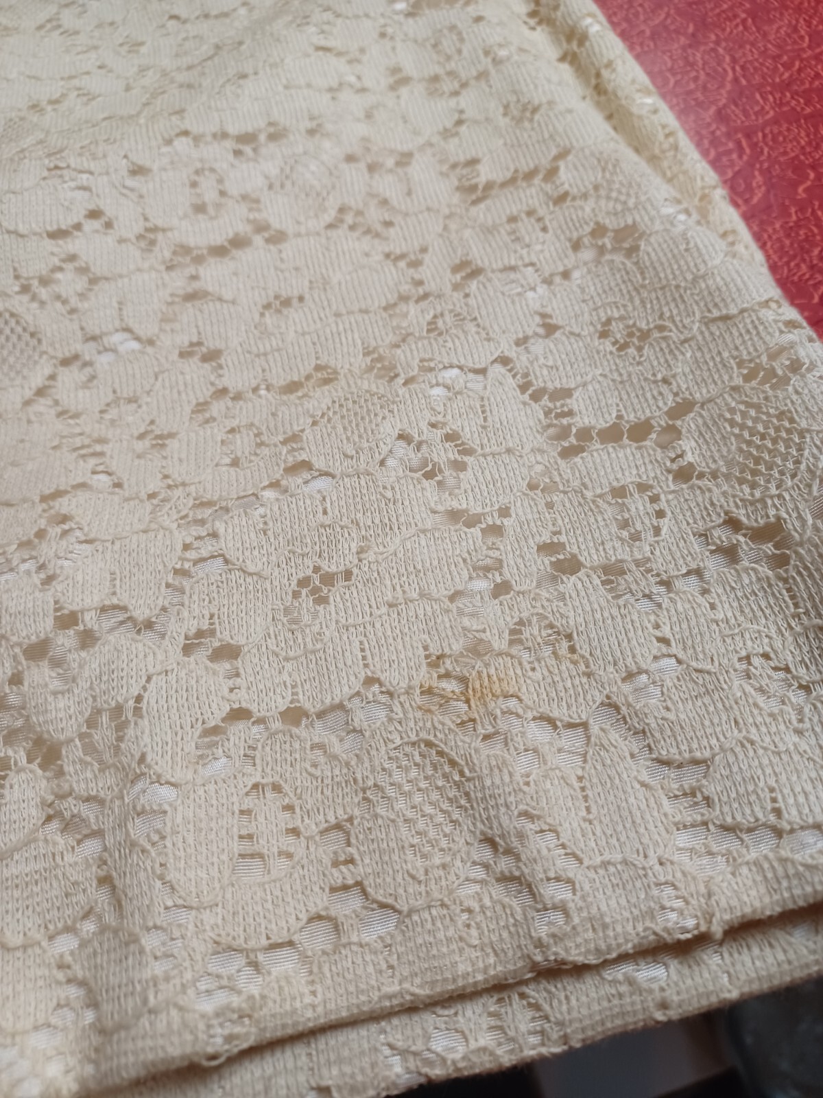 True VTG Mid-century 1960s Lace Mini Dress MCM Mod Union Label Ivory Small ~FLAW