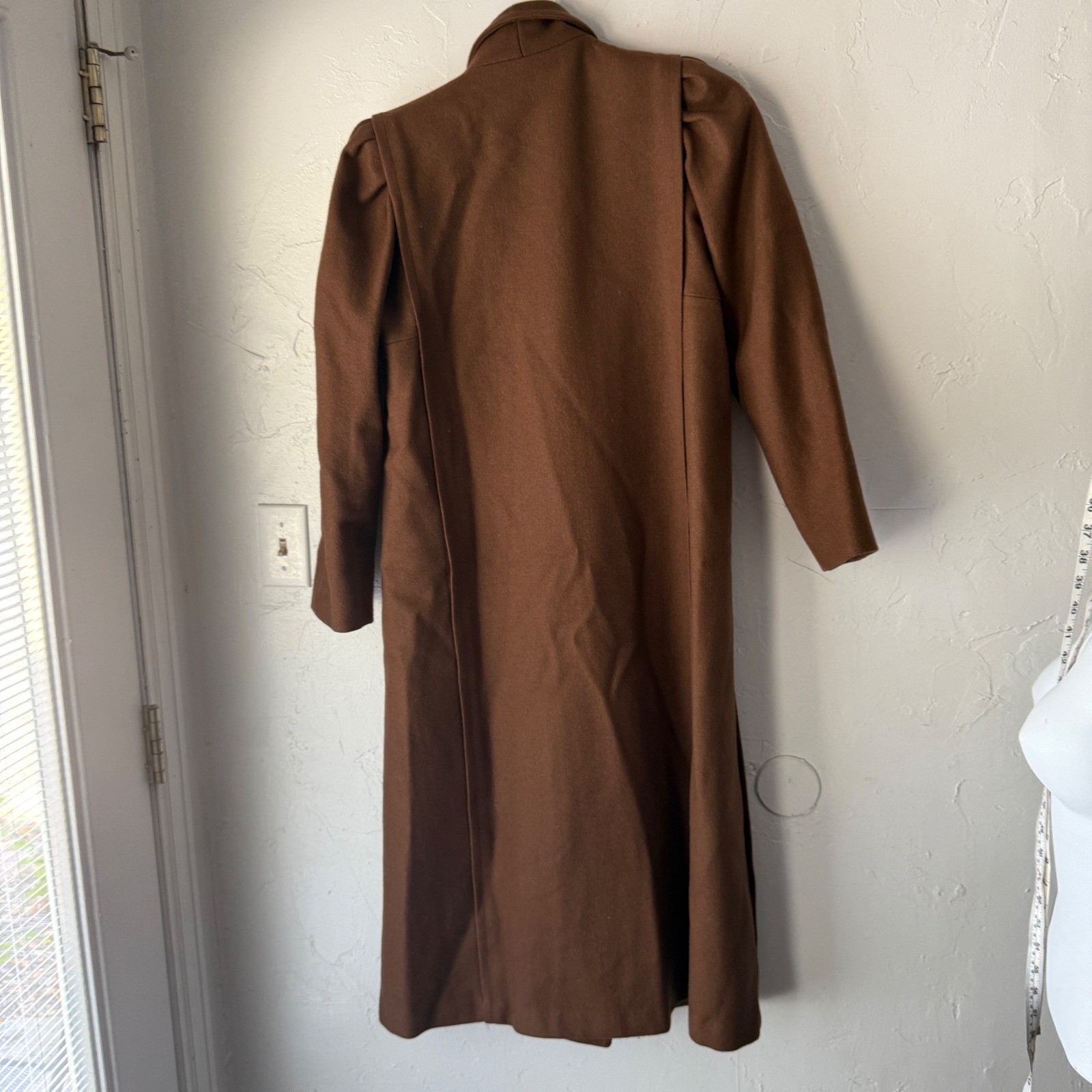 Vintage Max New York Wool Blend Long Coat Brown Large Clean Girl Peppy Academia