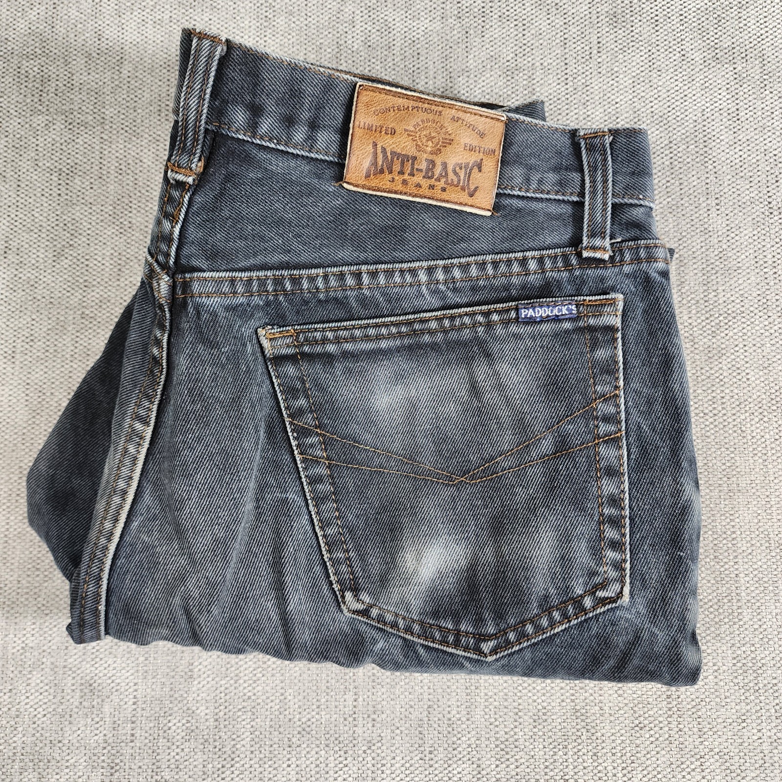 Vintage Anti Basic Paddock’s Black Straight Jeans Size 36