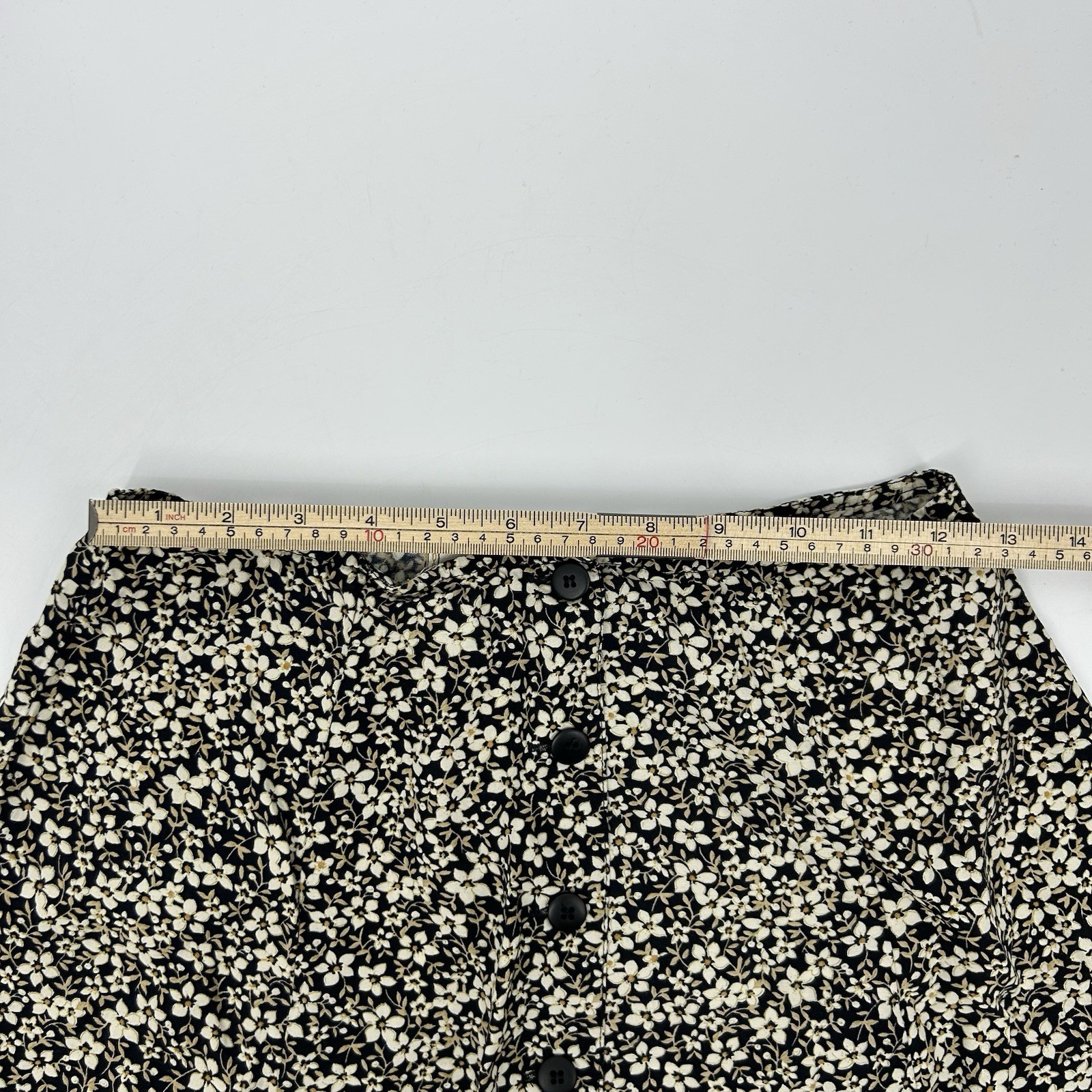 Vintage 90s Express 9/10 Mini Skater Skirt Button Up Floral Grunge