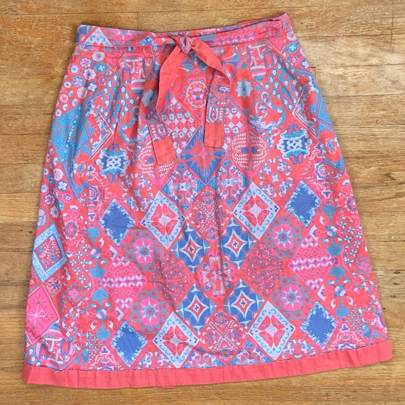 Vintage Skirt Reversible Plain & Print Wrap Hand Tailored 1970s Size XS – Small