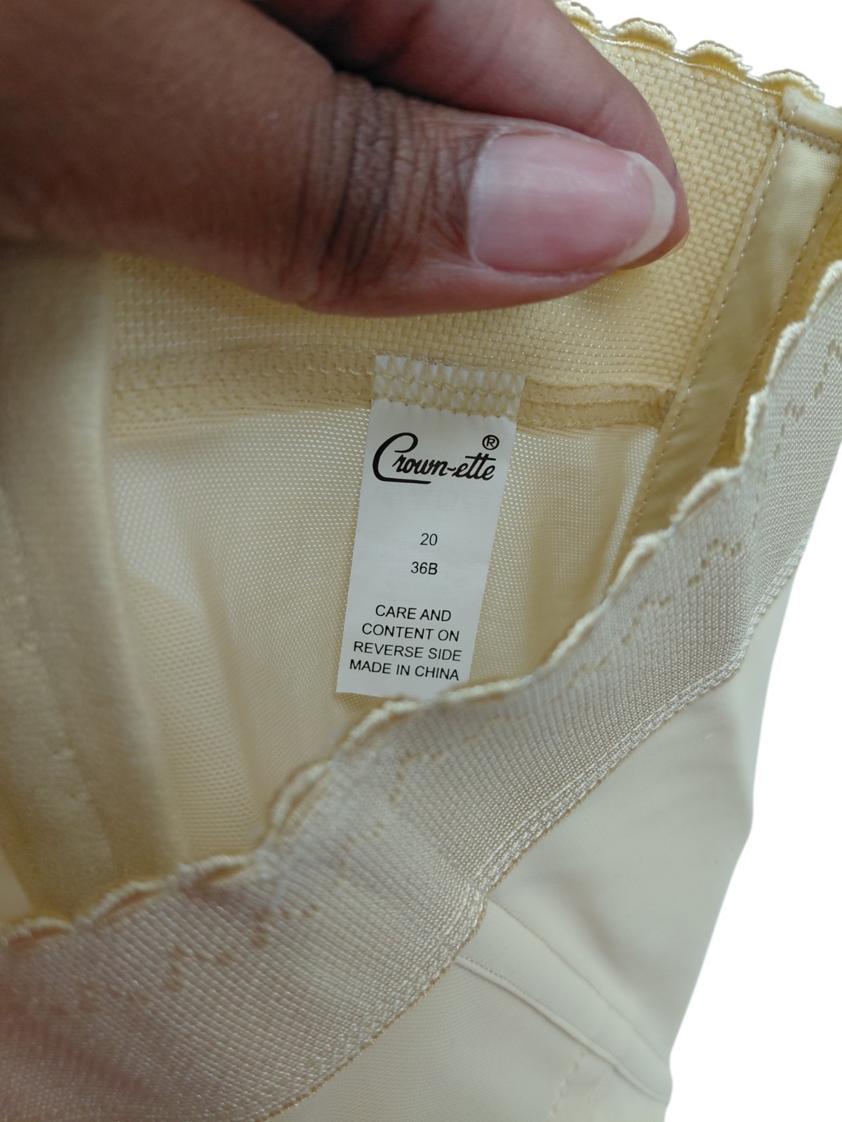 Vintage Crown-nette Longline Beige Bra Size 36B