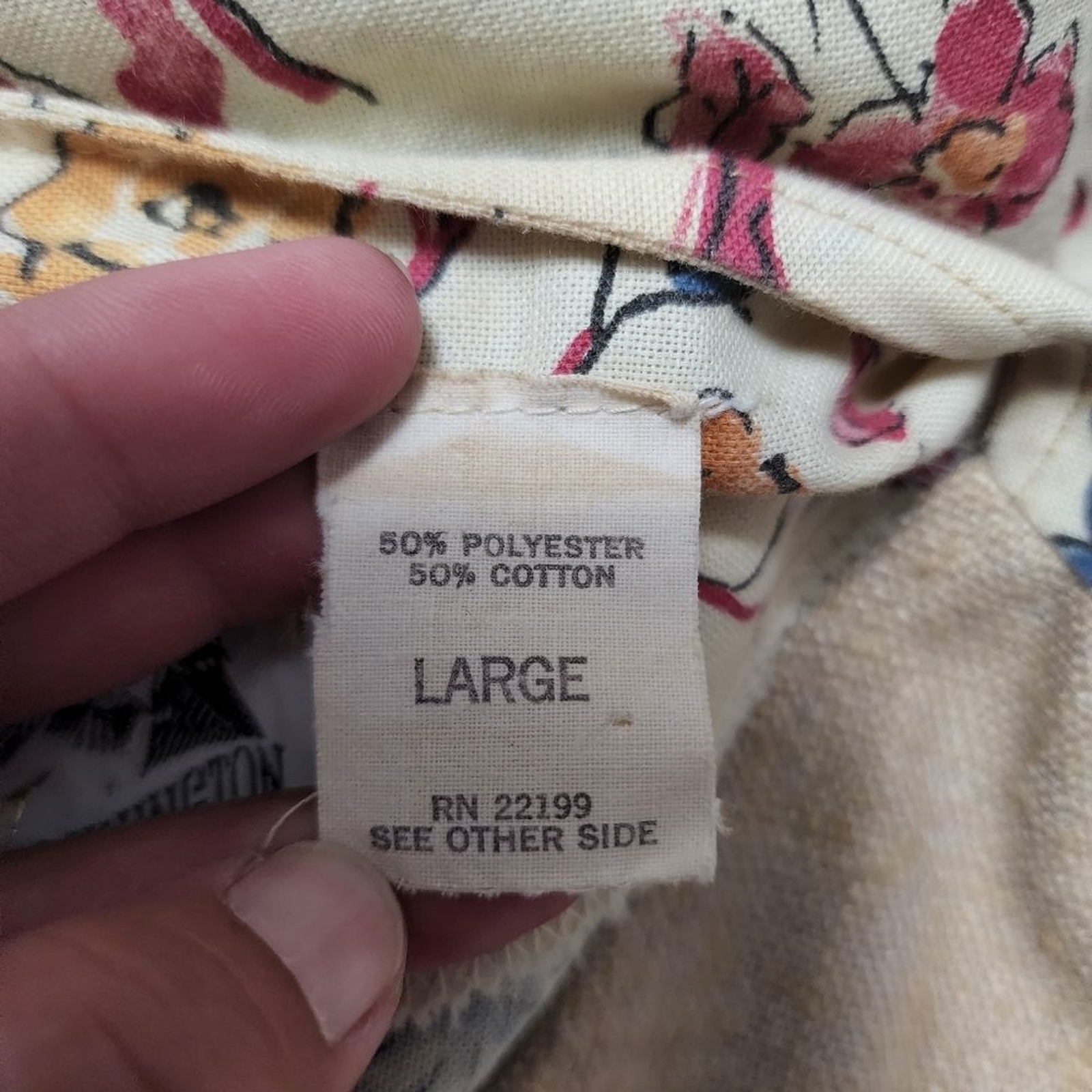 Vintage Kennington California 60s-70s floral cotton blend jute tunic size large