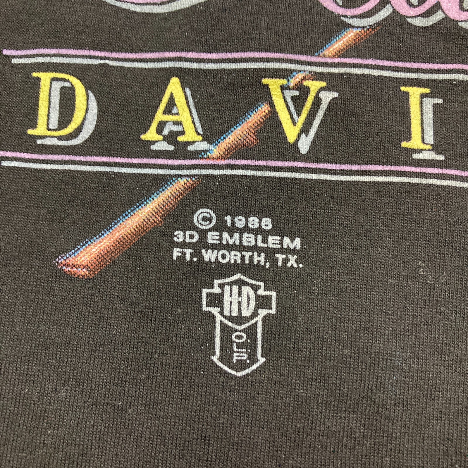 Vintage 80s 3D Emblem Harley Davidson T-shirt Milwaukee Wisconsin Motorcycle Tee