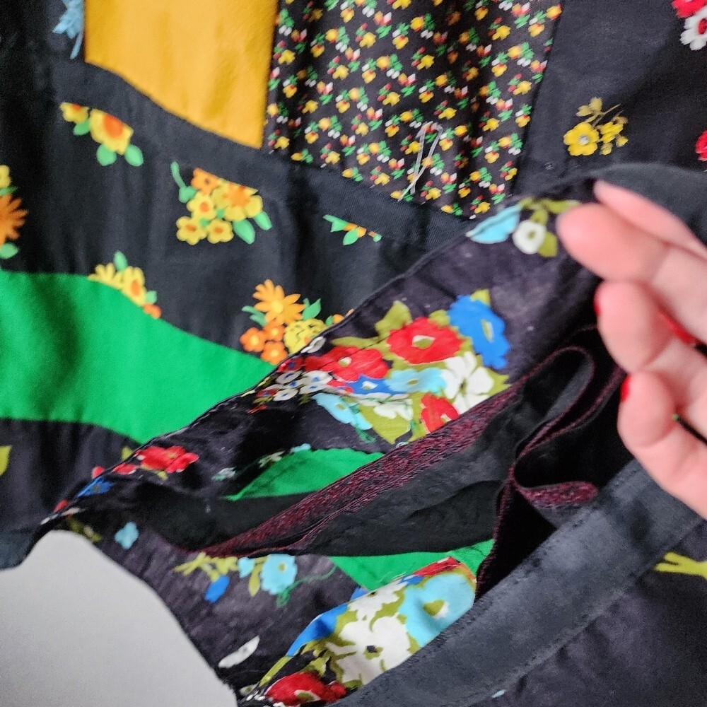 MR. HANK x VINTAGE Cottagecore patchwork 70’s floral maxi skirt moody floral