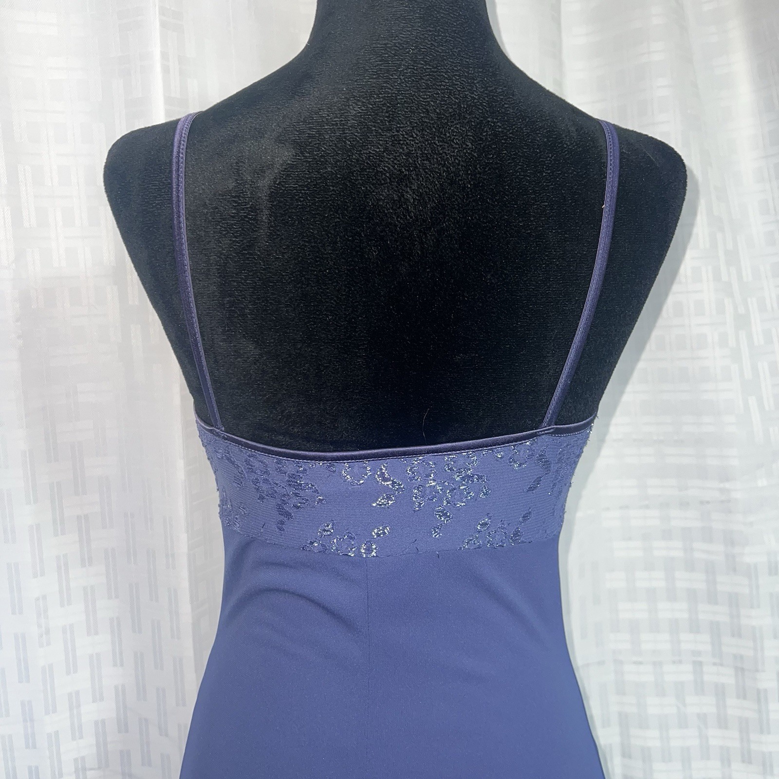 Vintage Byer Too California Maxi Slip Dress S Purple Glitter Floral Made USA