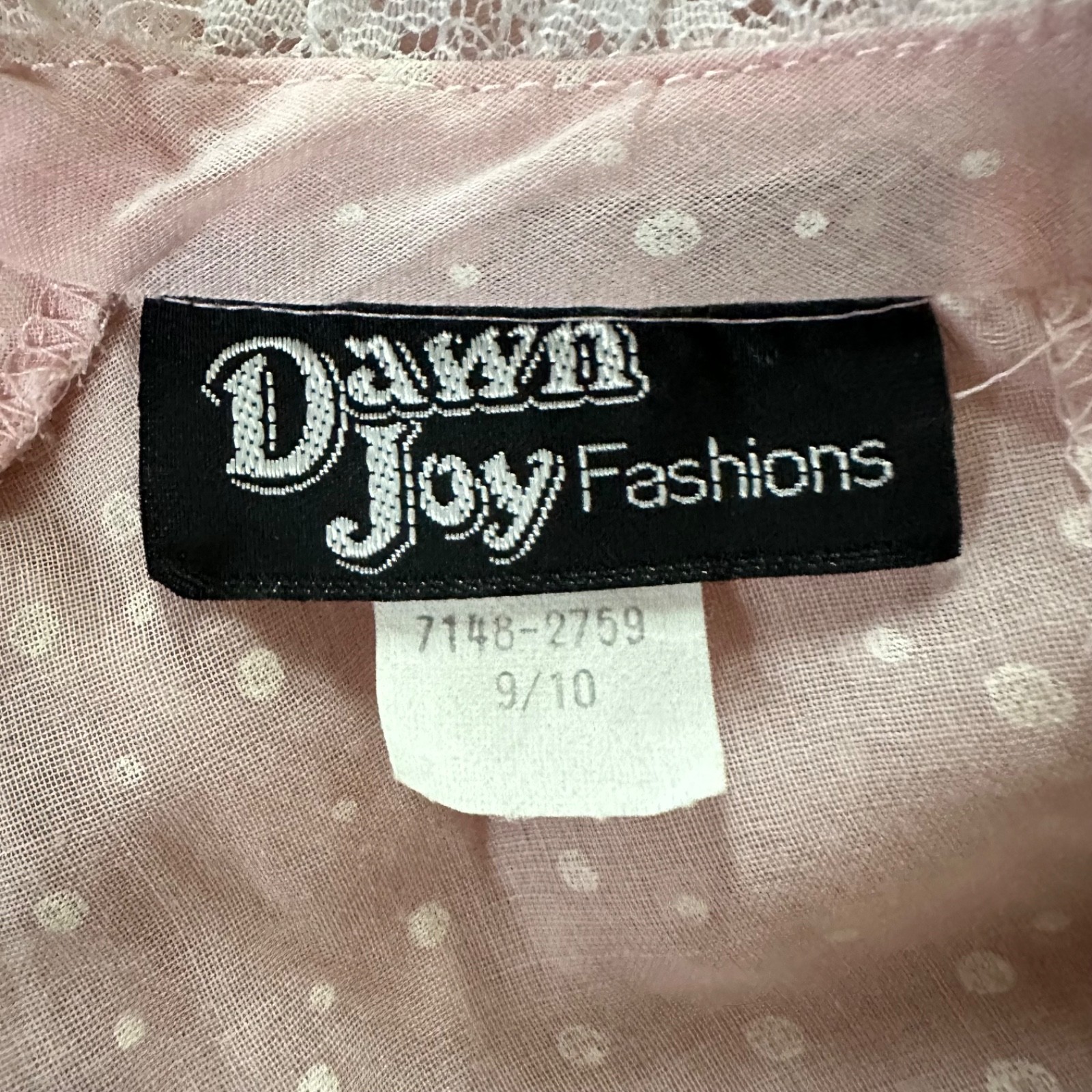 Vintage 1980s New Wave Valley Girl Pastel Pink Polka-dot Peplum Dress S/M