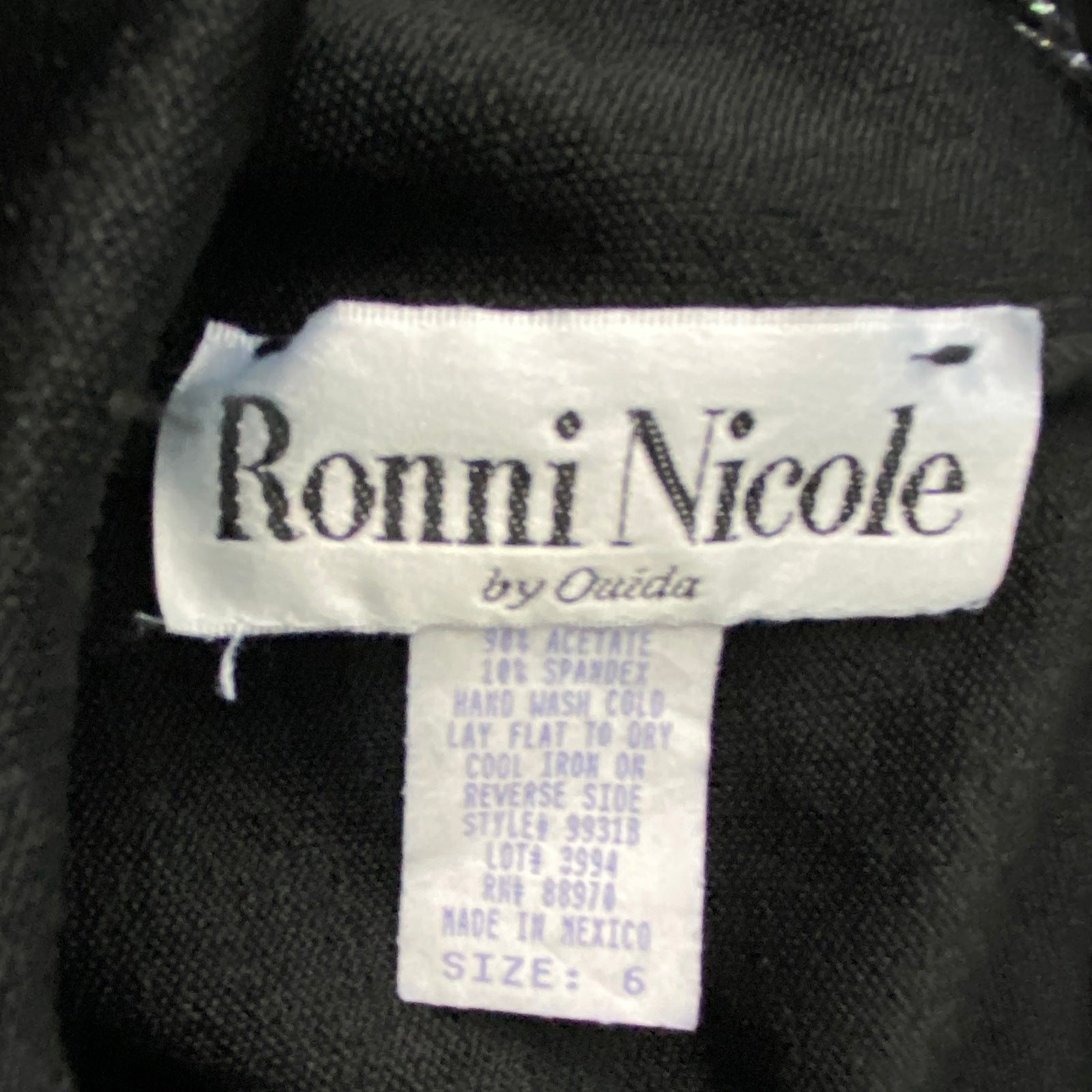 90s Black Sheer Sparkle Maxi Prom Dress Sheer Sleeves Open Back Small ^