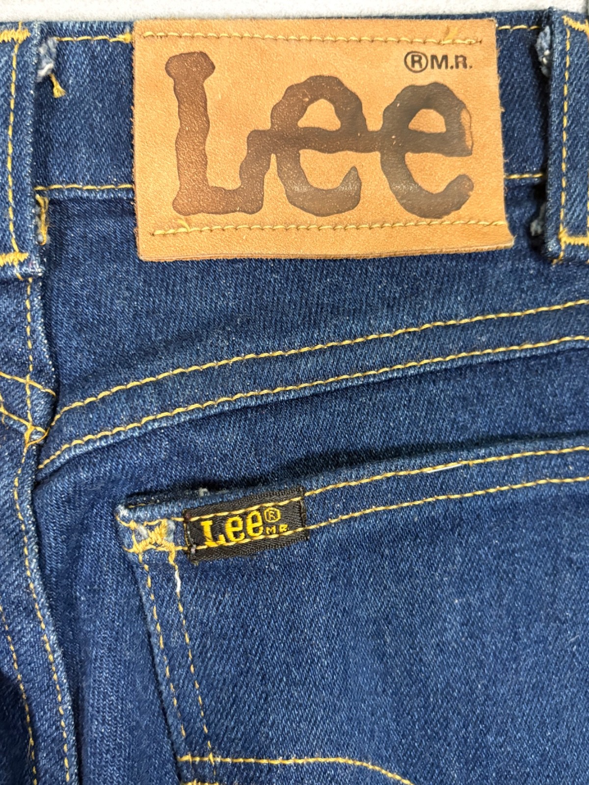 Vtg 70s Lee Riders Sanforized Union Made Usa Jeans Womens 0 (24Wx34L) Indigo