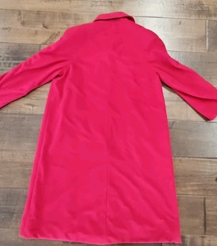 Vintage 70s Kashmiracle Wellington Red Coat Tea Length Fully Satin Lined L/XL