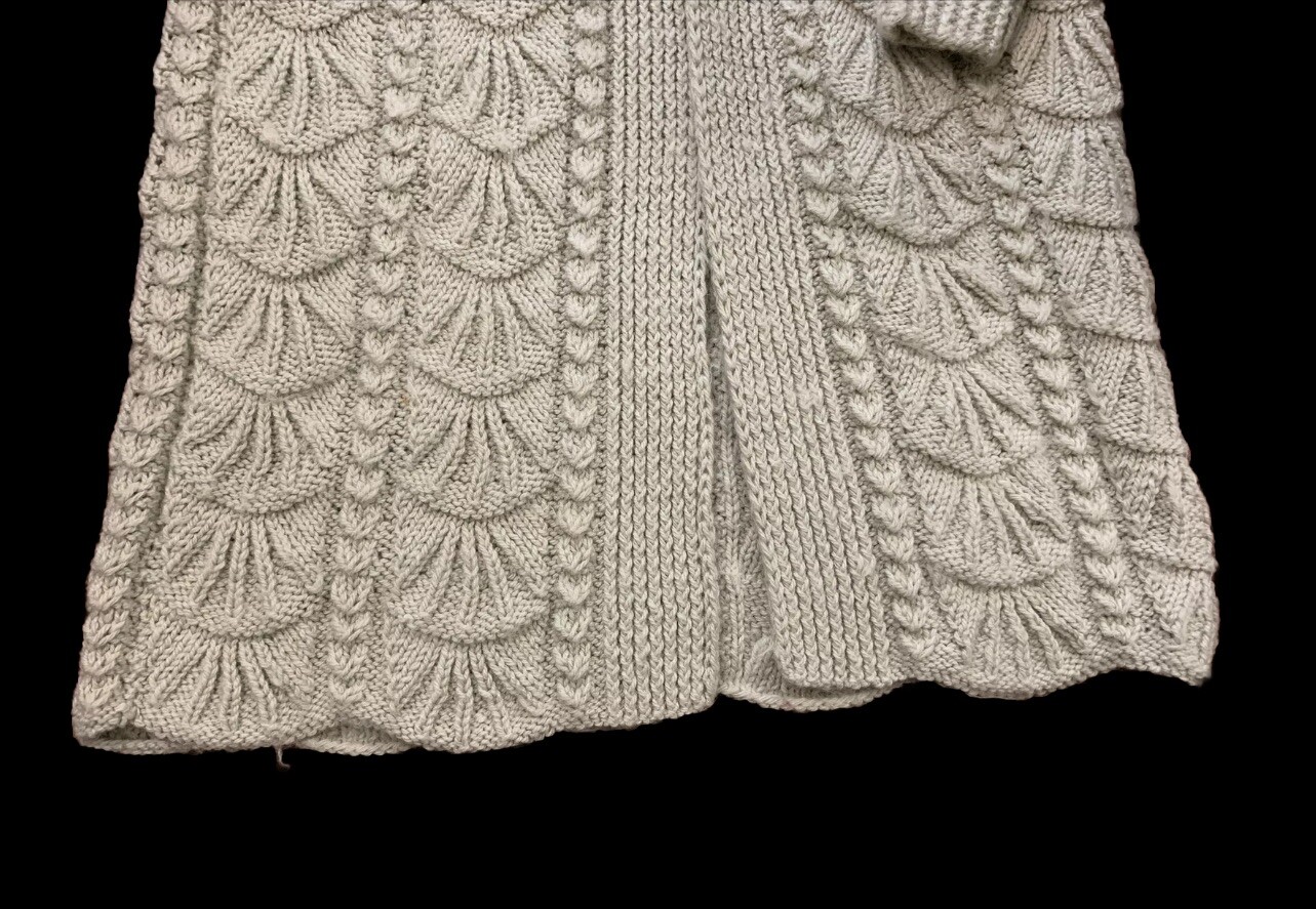Vtg Mohair Wool Oversized Chunky Knit Cardigan Sweater Coat Oatmeal L XL XXL