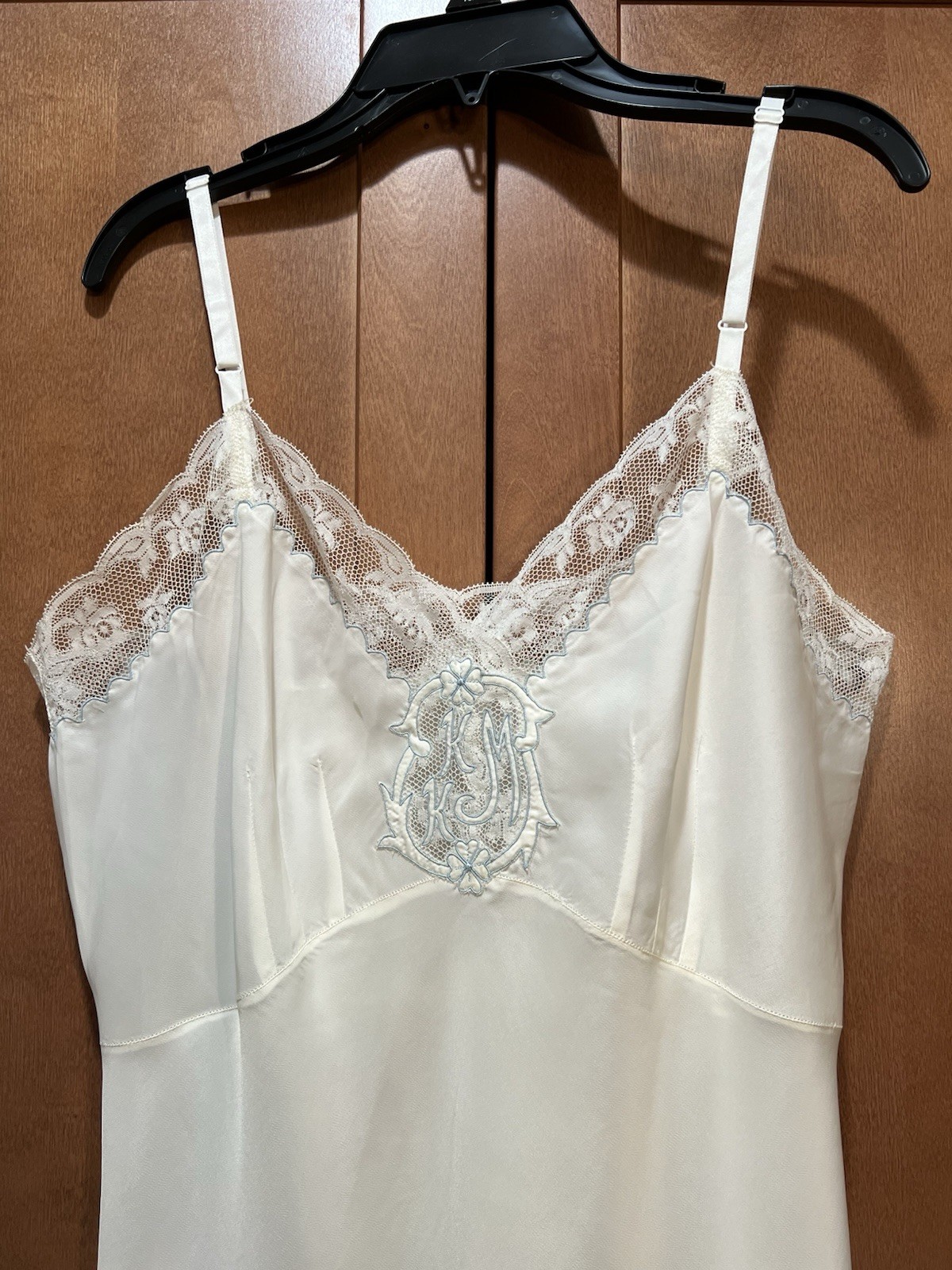 Vtg CORHAN NOUMAIR FULL SLIP WHITE NON-STRETCH RAYON-BLEND Embroidery 36
