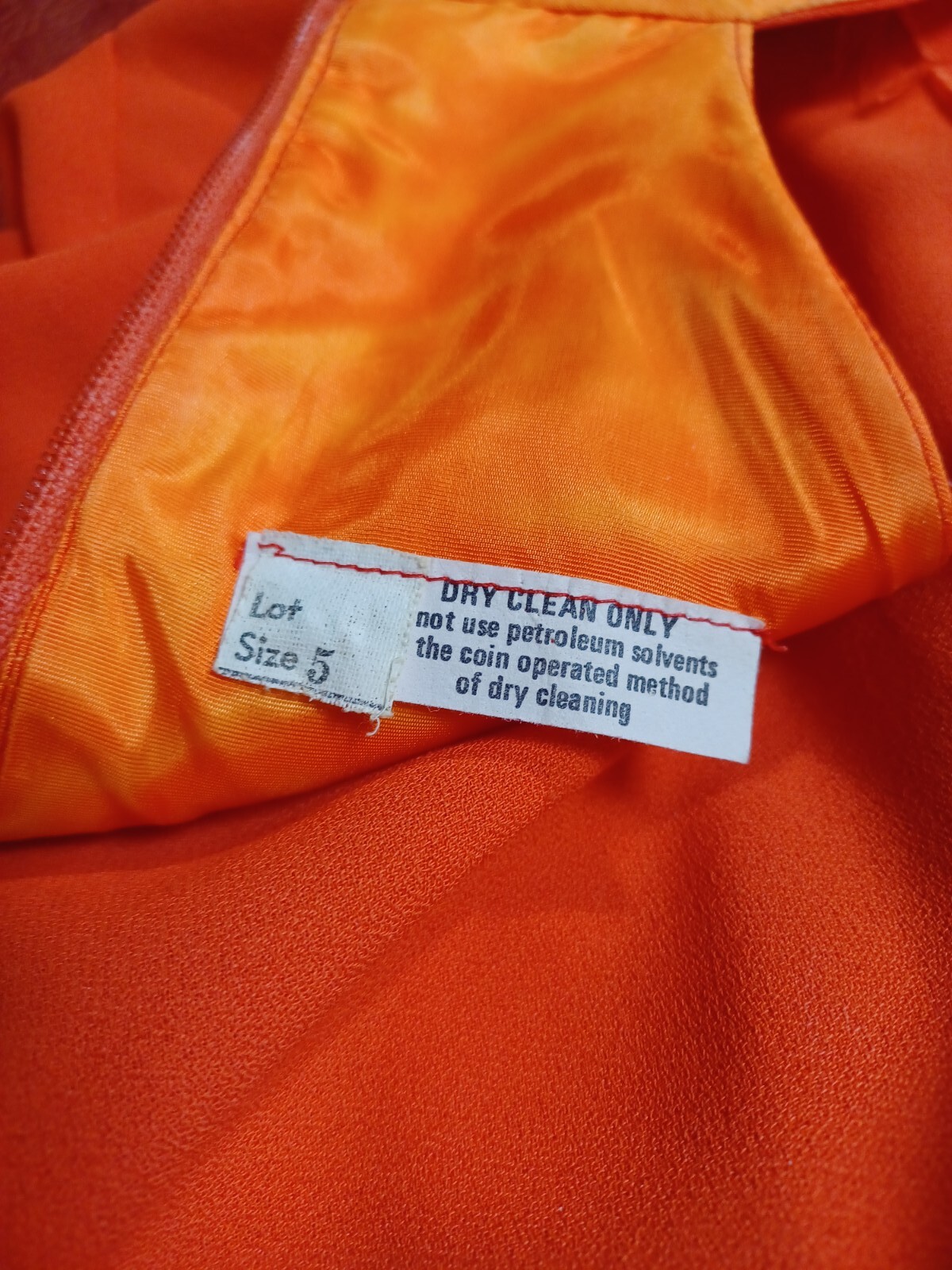 True VTG Mid-century 1960s 1970s Sleeveless Orange Mod Maxi Dress Long MCM 5