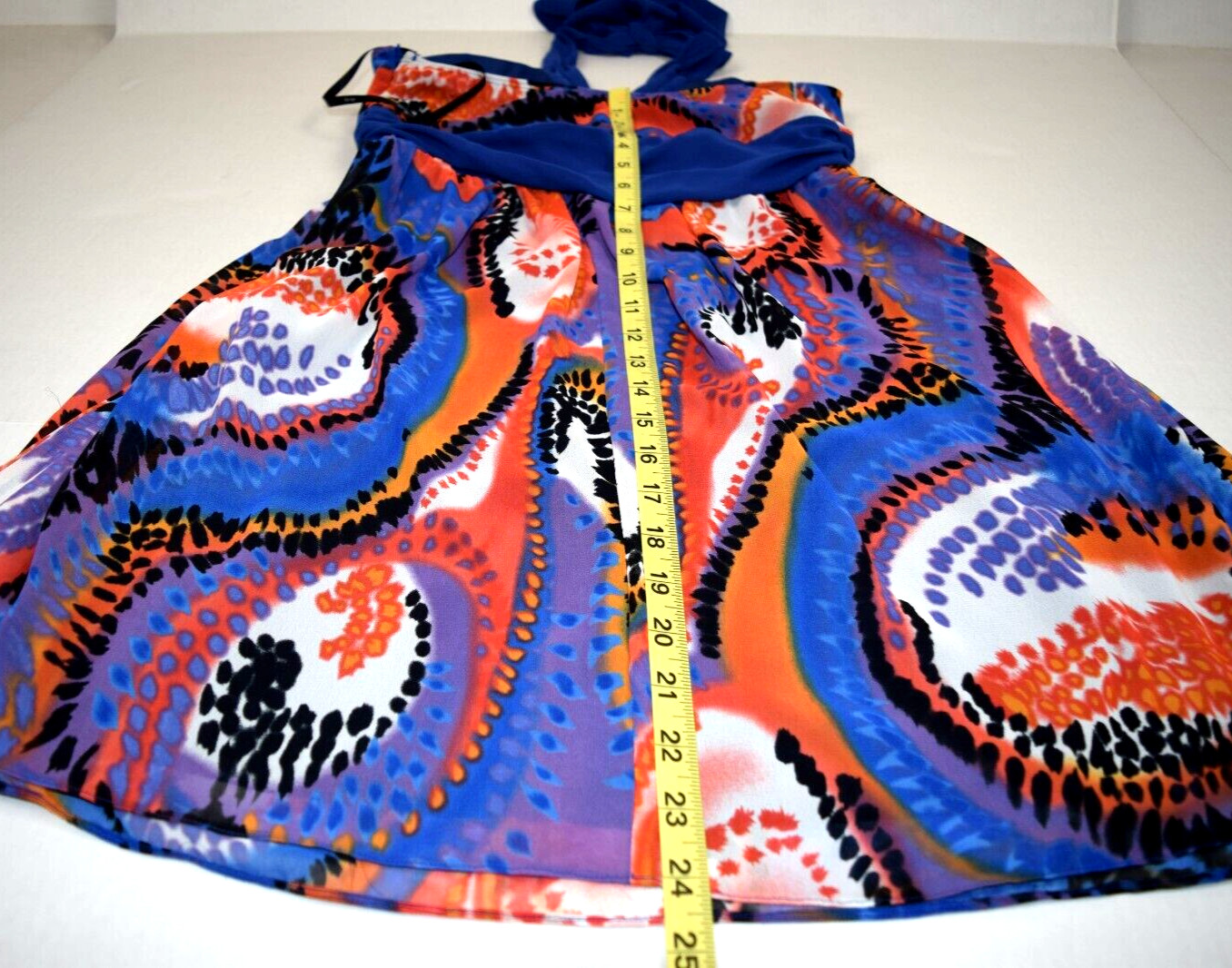 Vintage Halter Top Kitty Sexy Yet Classy Size S/M 90s Purple Blue Orange Swirls