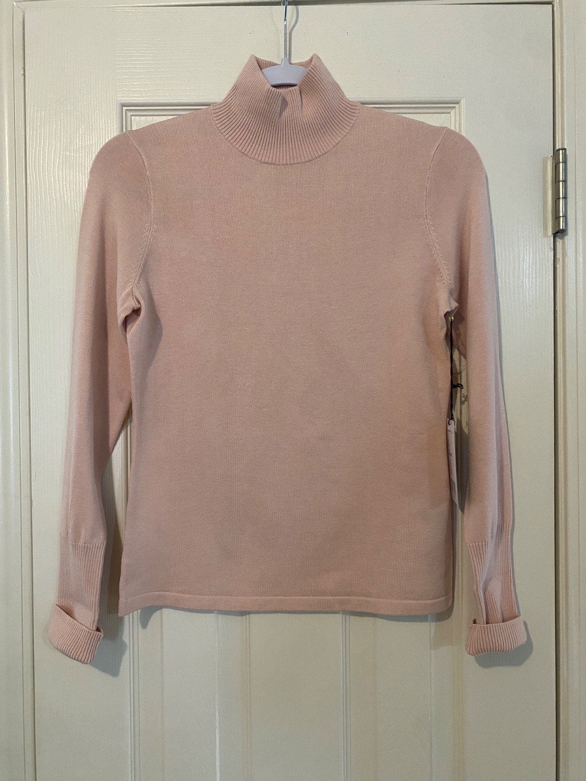 Carlisle NWT Silk Cashmere Blend Turtleneck Sweater Blush Pink Sz S