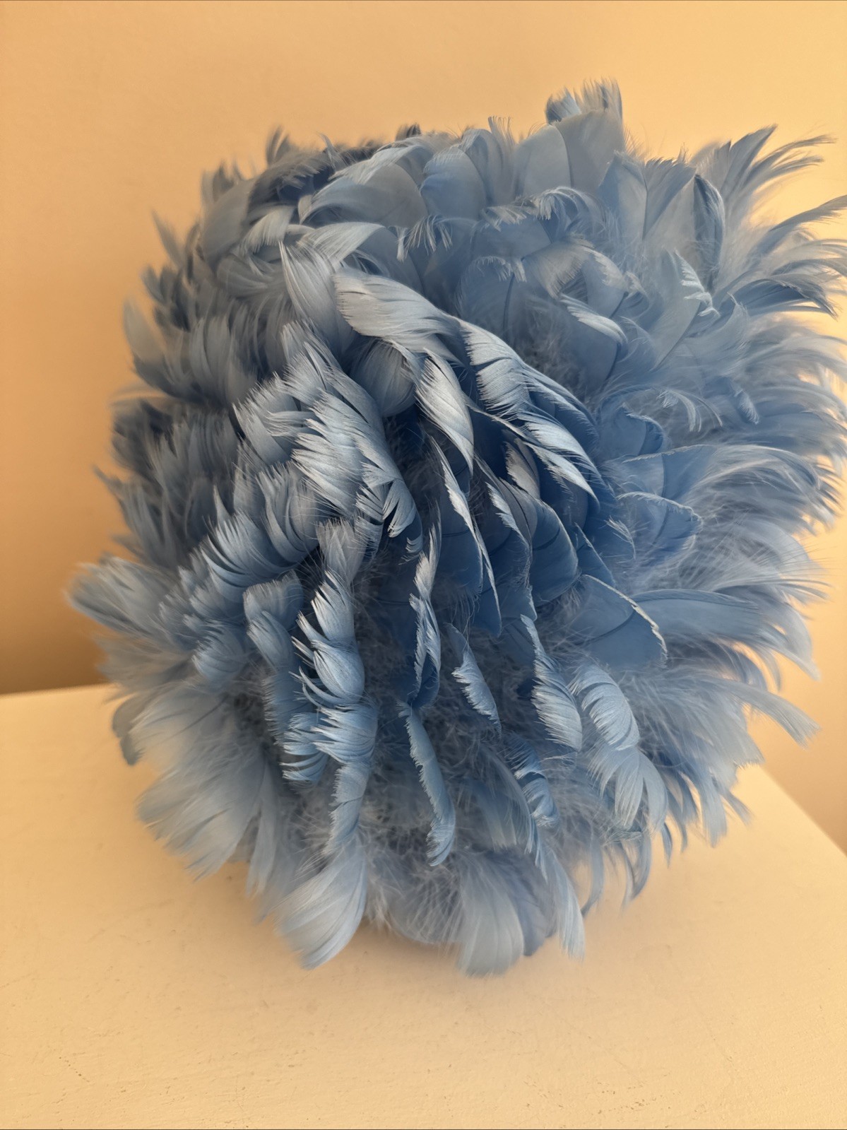 Gay Paree Cocktail Casque Hat Blue Feather ’50s ’60s Union Made U.S.A. VINTAGE