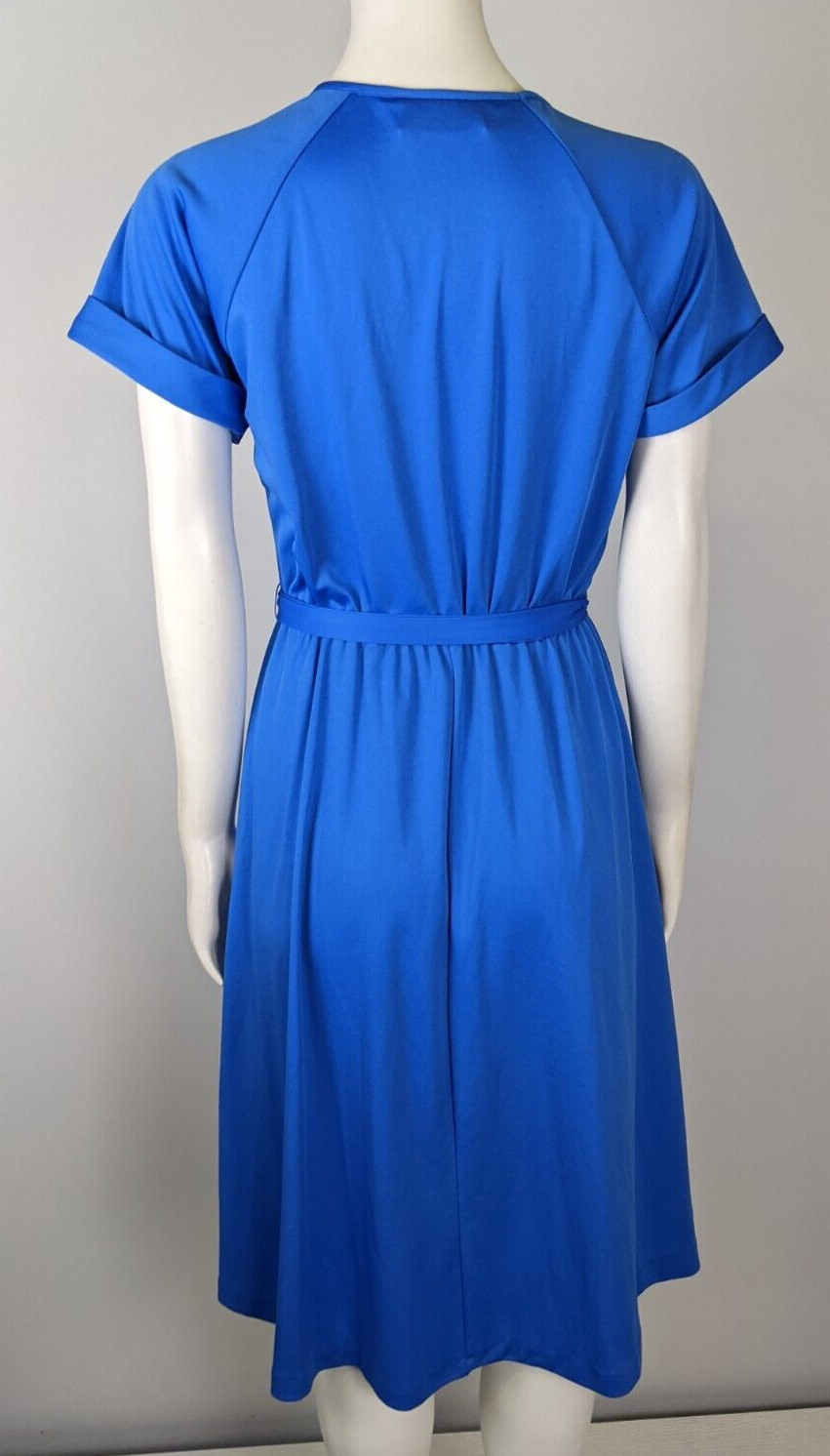 Vintage 70s Women’s Dress Size 12 Haband For Her Blue Belted Stretch Knit