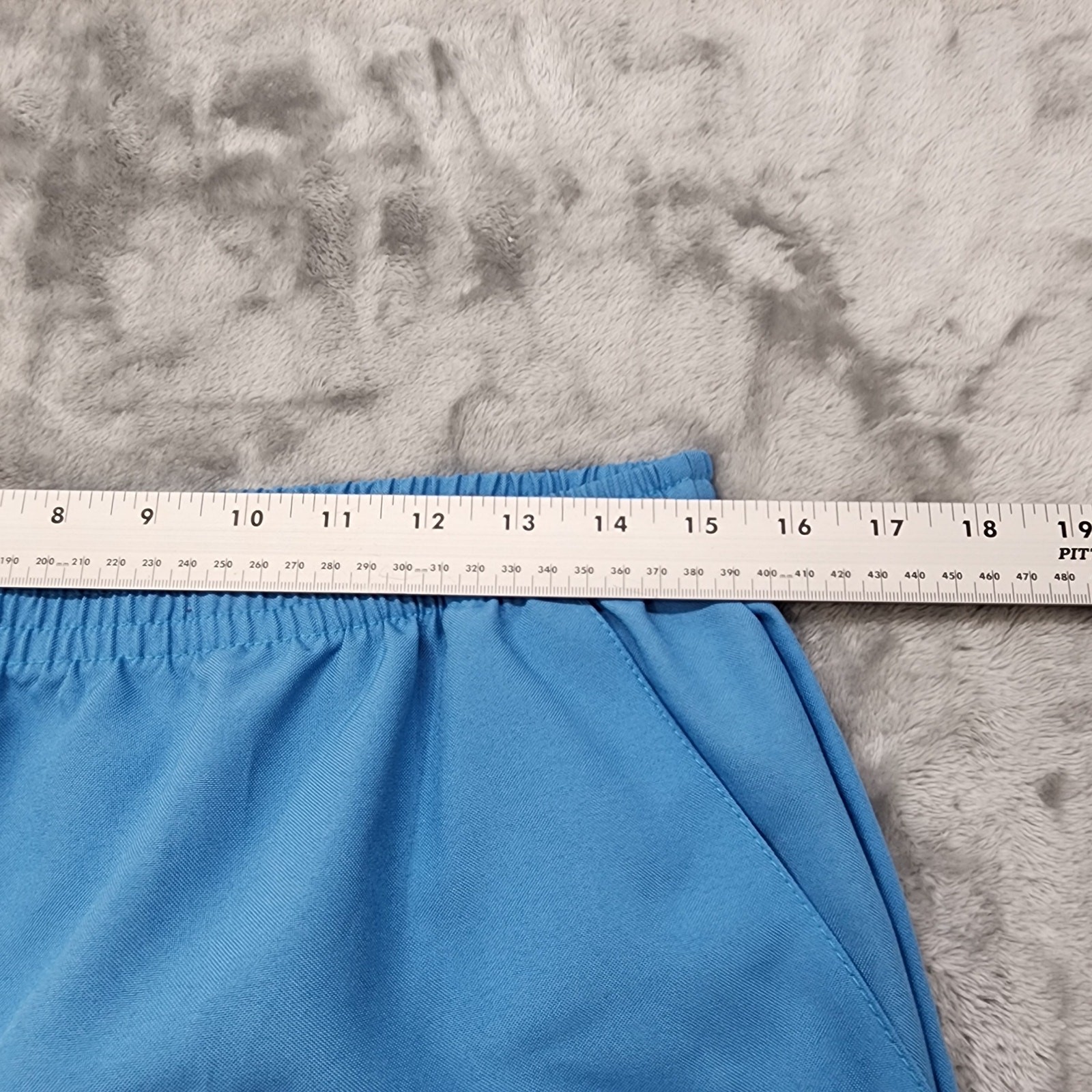 Vintage Sara Morgan Pants Womens 14P PETITE Blue Pull On Casual Comfort Pockets