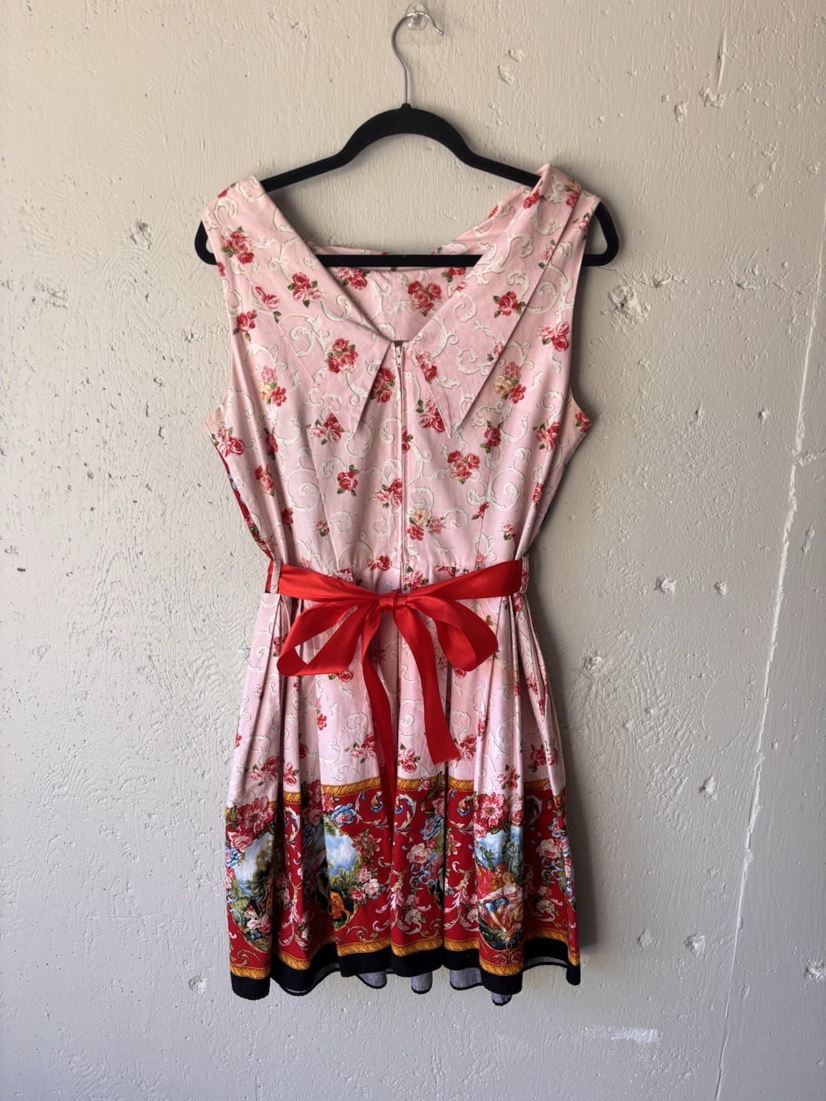 Bernie Dexter Women’s XL Dress Pin Up Fit Flare Renaissance Romance Manor Print