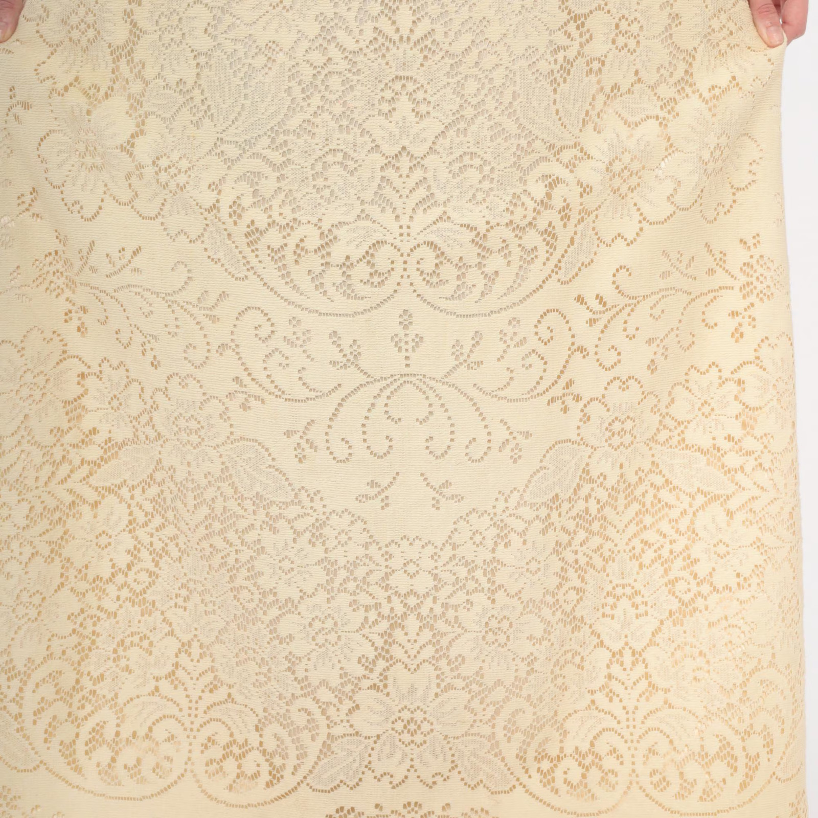 70s Bohemian Wedding Dress Lace Maxi Dress Cream Ivory V Neck Sleeveless Empire