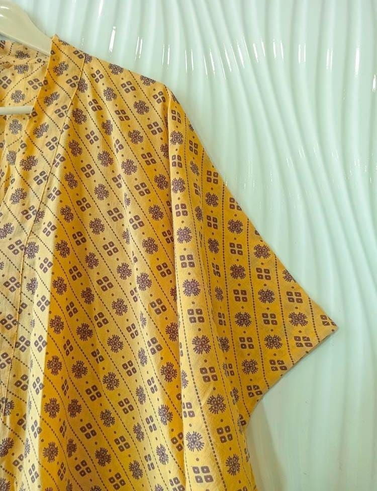 Vintage Sari Kaftan / Pure Cotton Long Maxi Dress / Luxury Resort Wear CFN1192