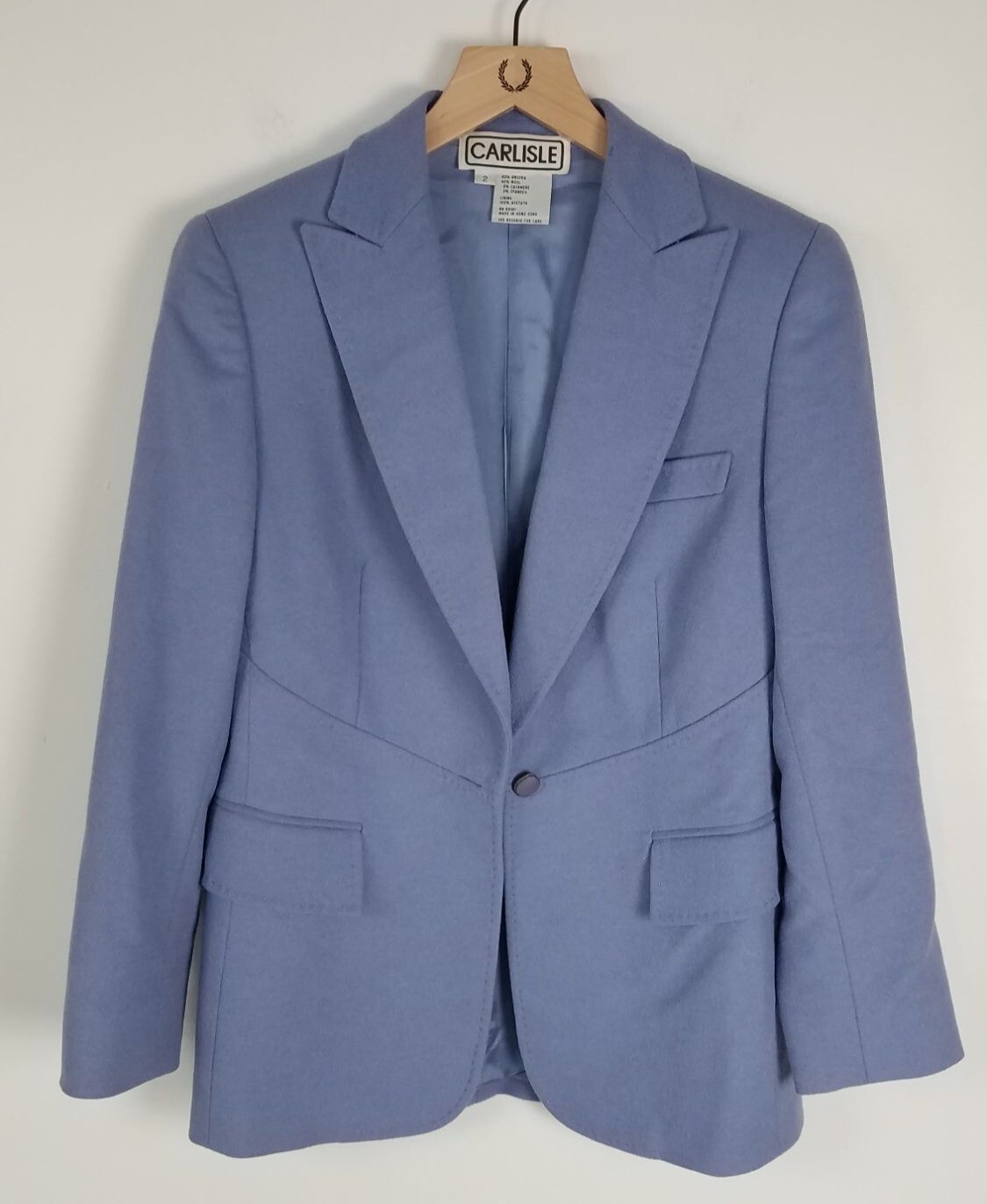 Vintage Carlisle Women’s Sz. 2 Angora/Wool/Cashmere Periwinkle Blazer