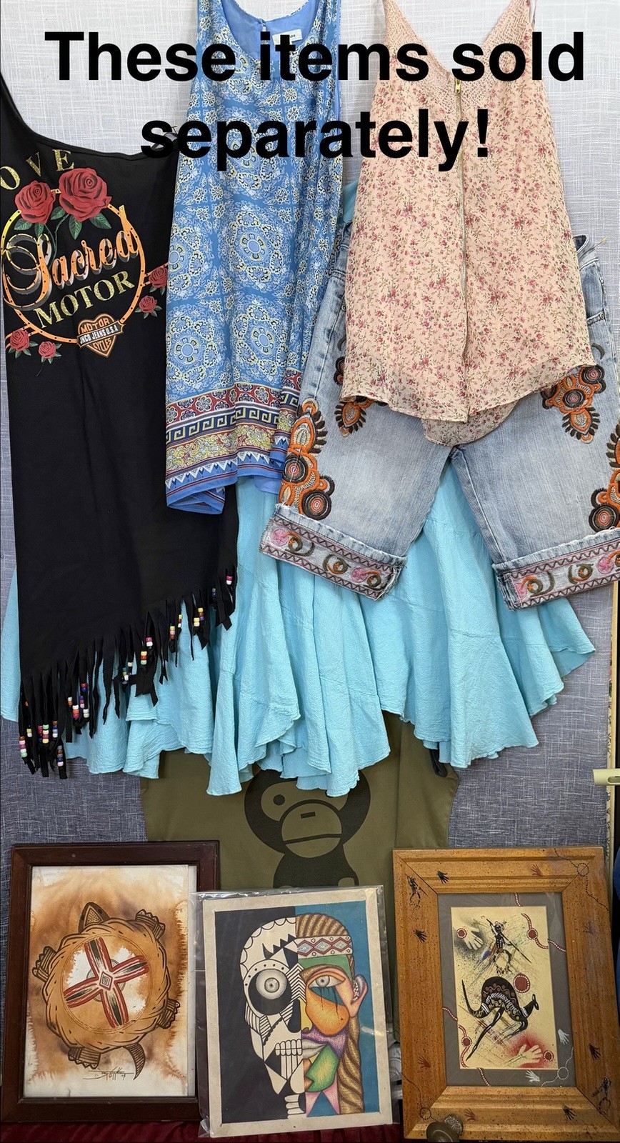 NWT Motorcycle Biker Dress Love Sexy Jnco Beaded Fringe Sacred Asymmetrical M
