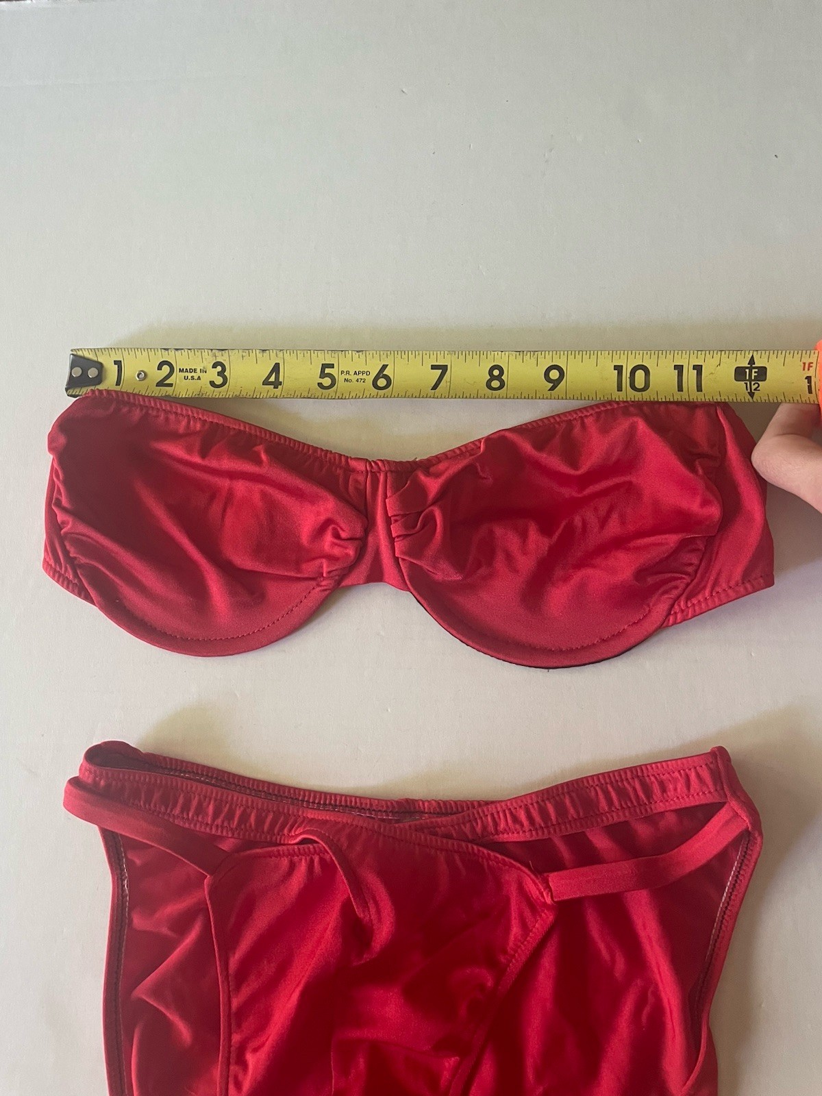 Vintage 80s 1980s Joyce Holder Bikini Swimsuit Bathing Suit Red Medium C Glossy