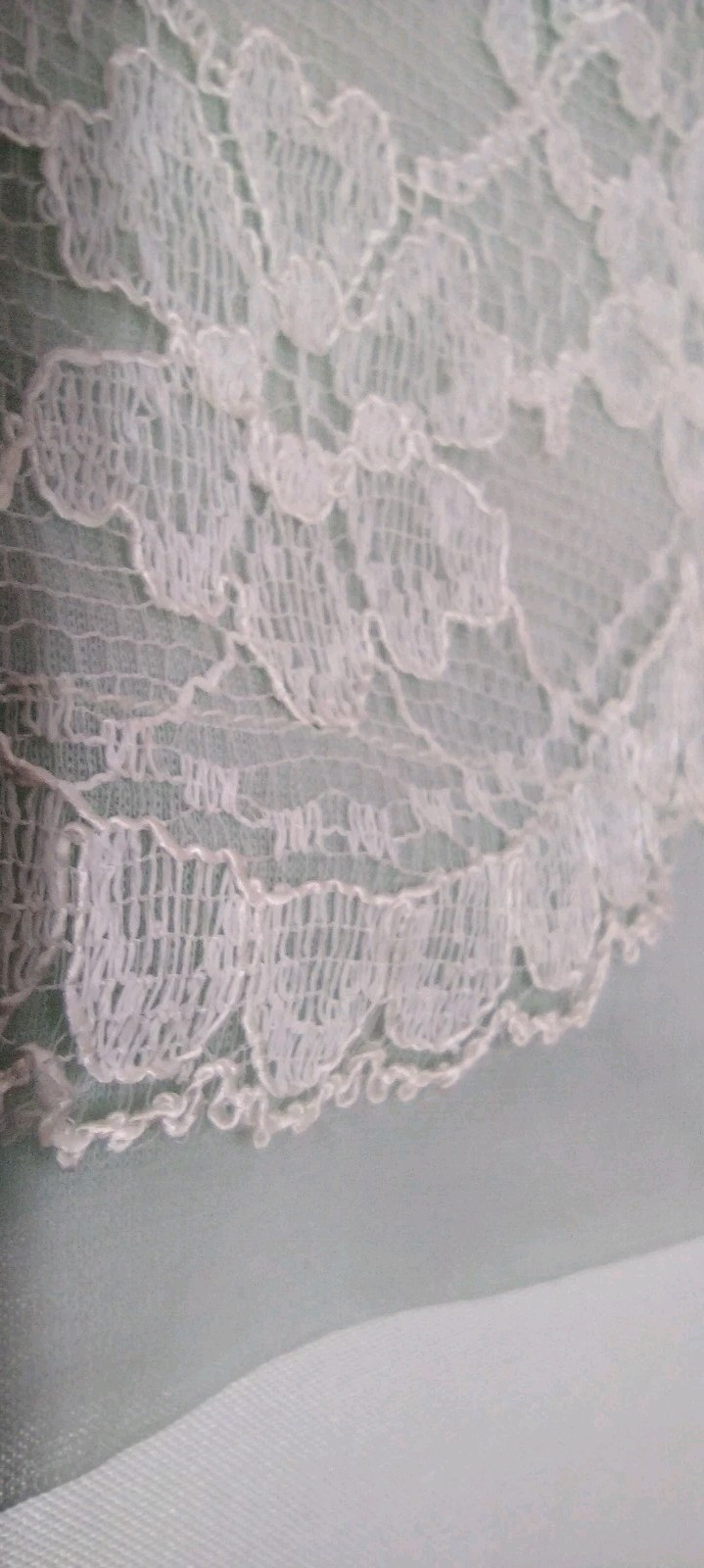 Lace Skirt Slip Chartreuse 50s Nylon Sheer On Mint White Lace Medium VINTAGE