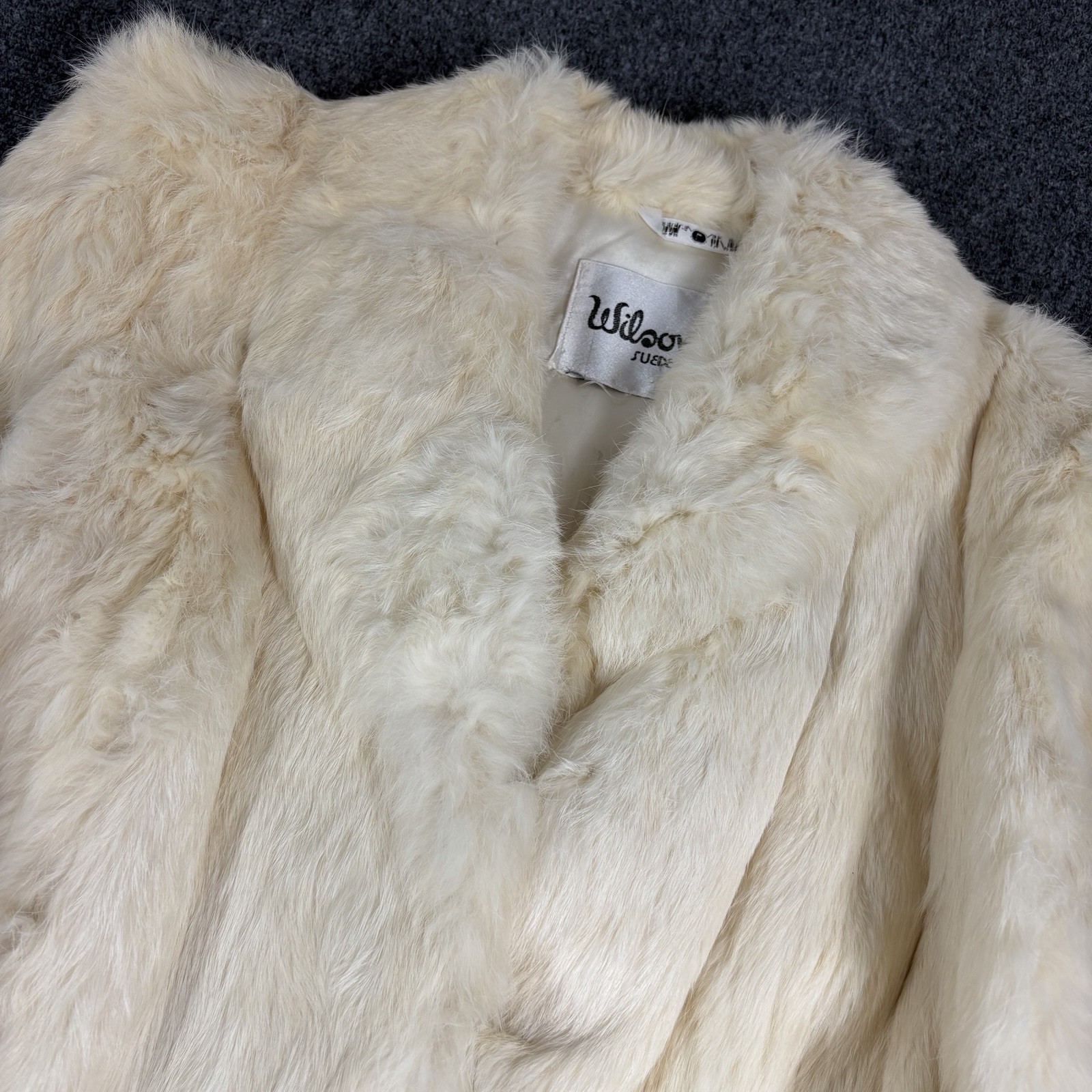 Vintage Wilsons Leather Belted Rabbit Fur Jacket Large Genuine Fur Coat And Hat