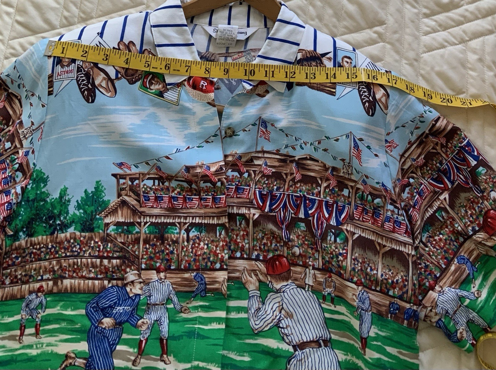 Vtg Sharon Young Top Pleated Skirt Set Baseball & USA July 4th Outfit 1980’s