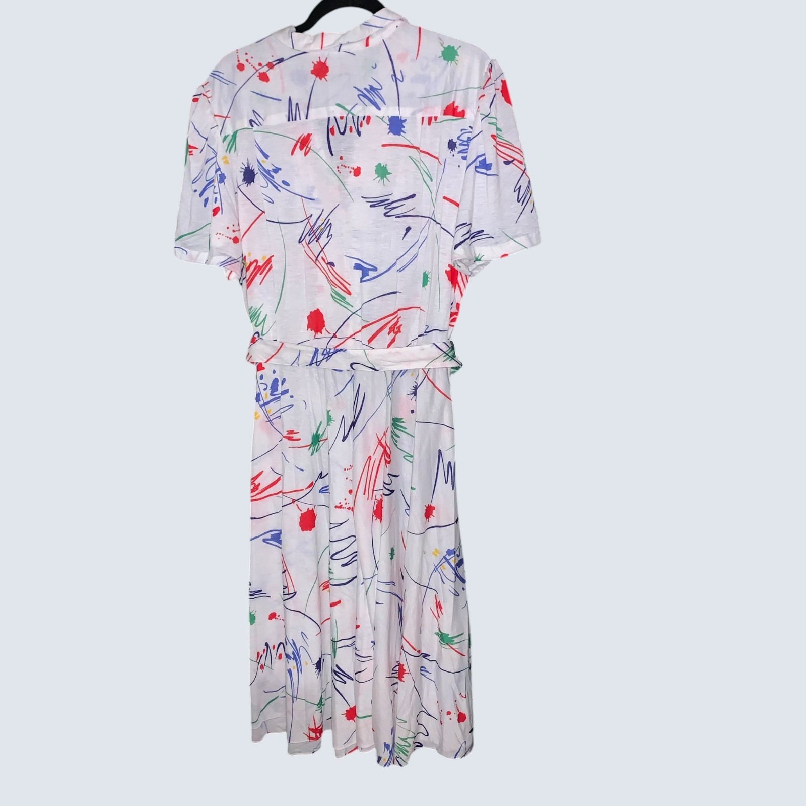 Vintage Coolwear 1980s Abstract Paint Splatter Dress – Modern Size 14/16