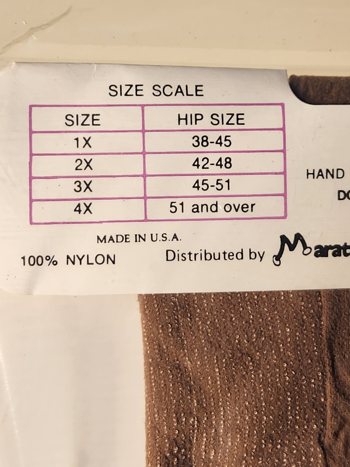 Vintage Marathon Turbo 7 Women’s Nylon Size 4X Hips 48″-60″ Taupe Sealed Package