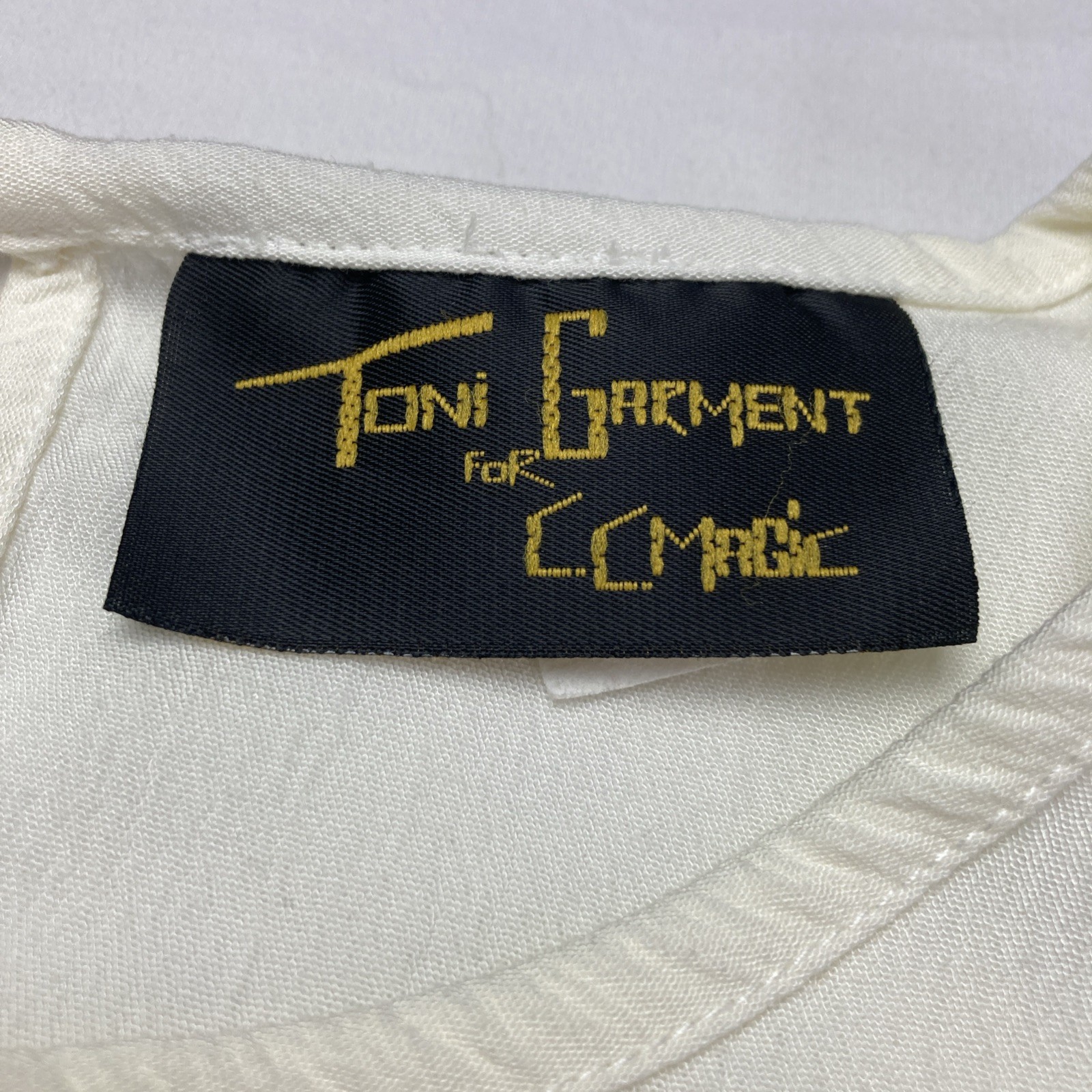 Toni Garment for CC Magic Vintage Keyhole Blouse Ivory Size SMALL